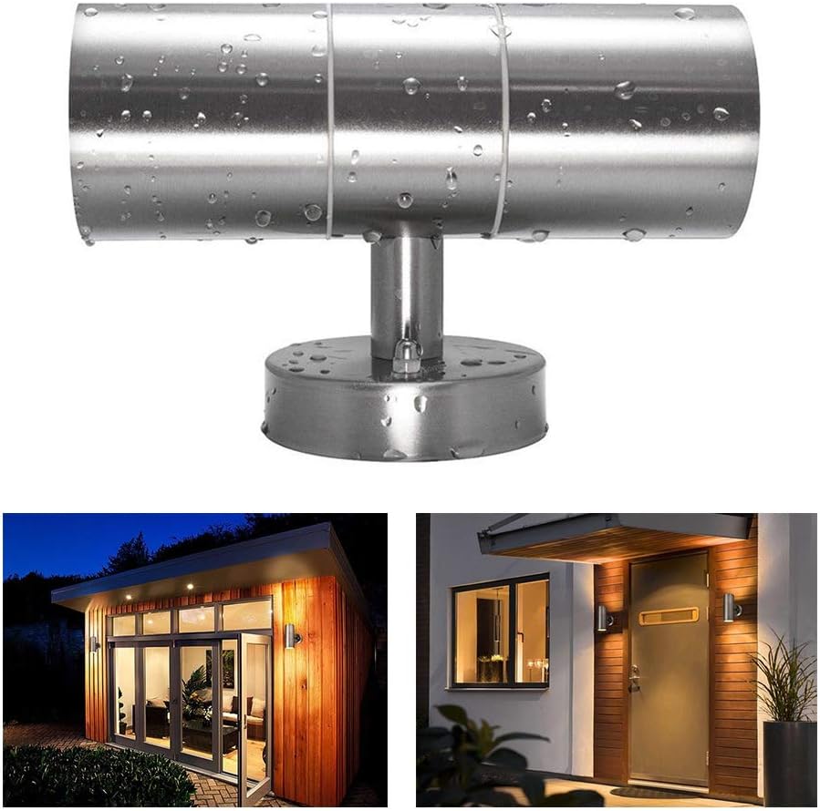 Outdoor Wall Sconce Porch Light 2-Pack Stainless Steel Exterior Wall Lights