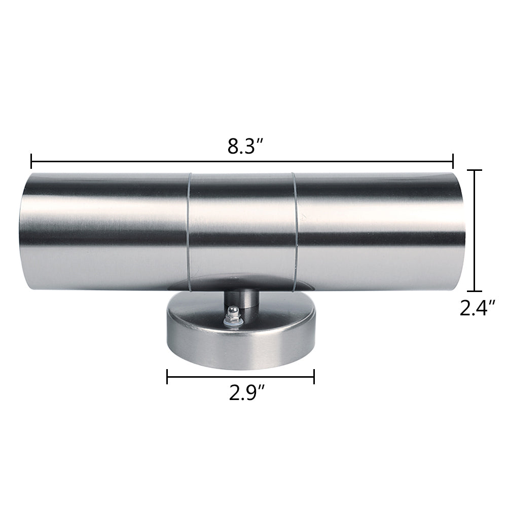 Outdoor Wall Sconce Porch Light 2-Pack Stainless Steel Exterior Wall Lights