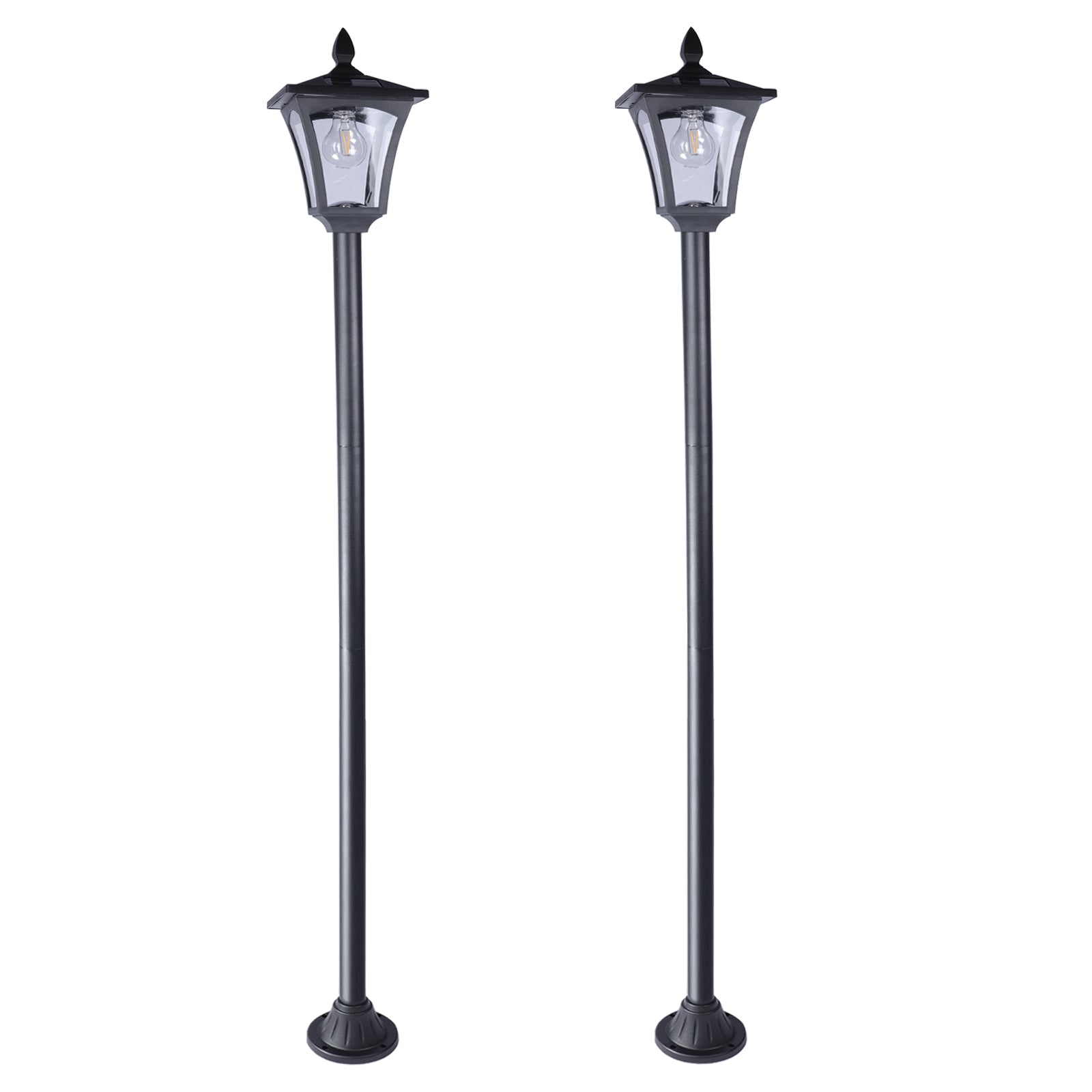 2Pack 63in Solar Post Light Waterproof Dusk to Dawn Adjustable Height