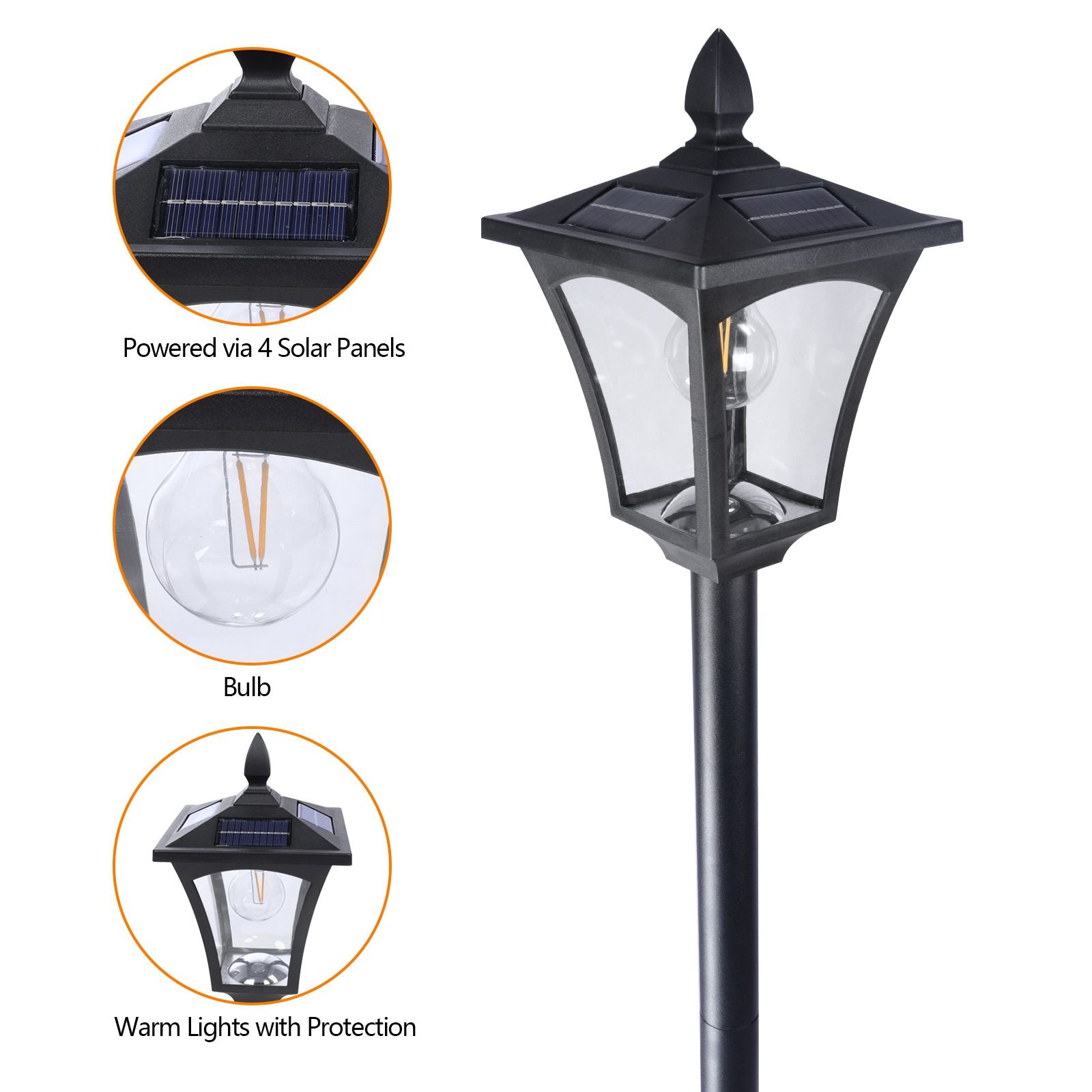 2Pack 63in Solar Post Light Waterproof Dusk to Dawn Adjustable Height