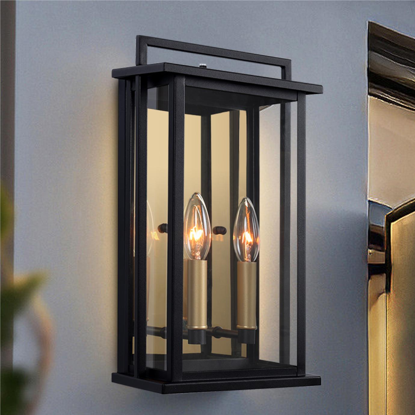 Outdoor Wall Lights 2-Light Dusk to Dawn 15.3" H Waterproof Wall Mounted Lamp