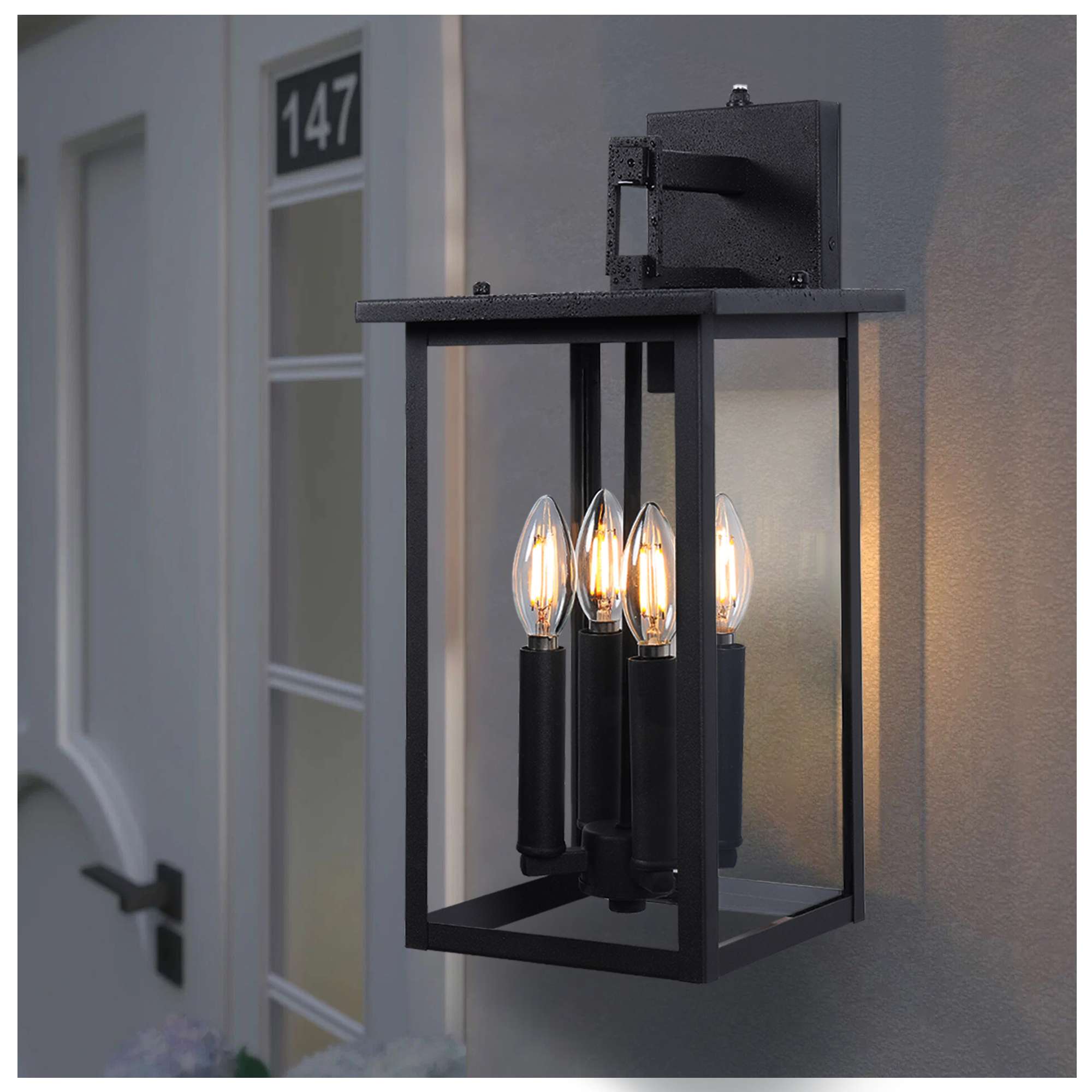 4-Light Outdoor Wall Light Large 17.3" H