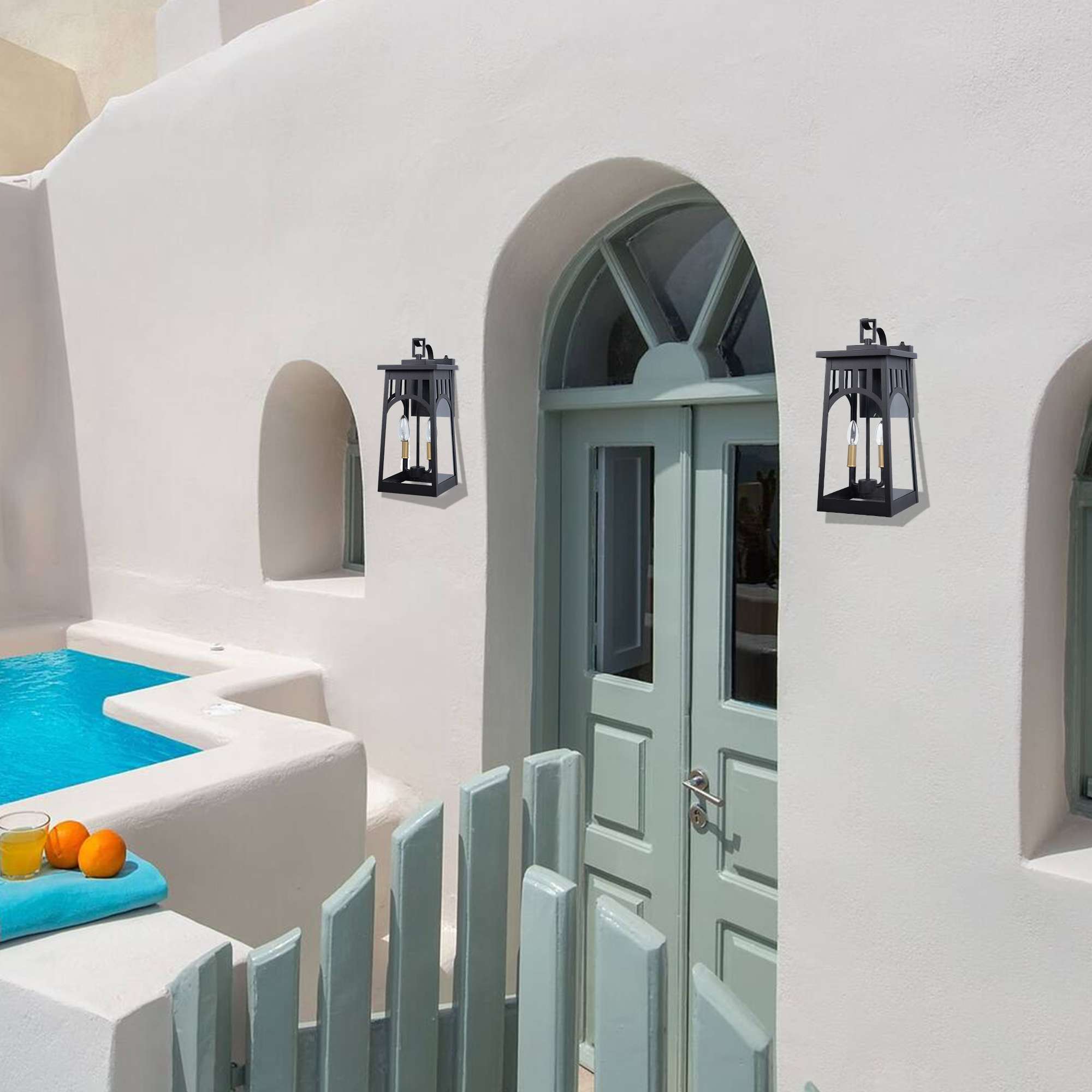 Large Outdoor Wall Mount Lamp 19.4" H 2-Light