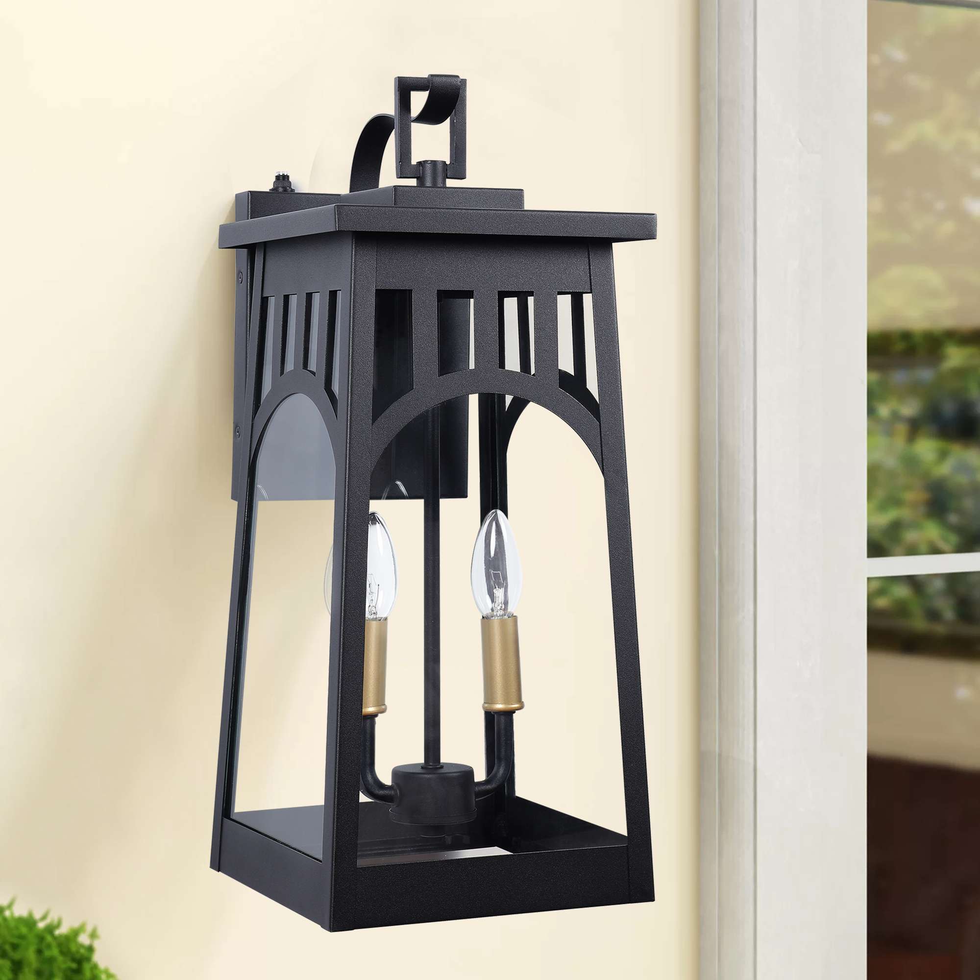 Large Outdoor Wall Mount Lamp 19.4" H 2-Light