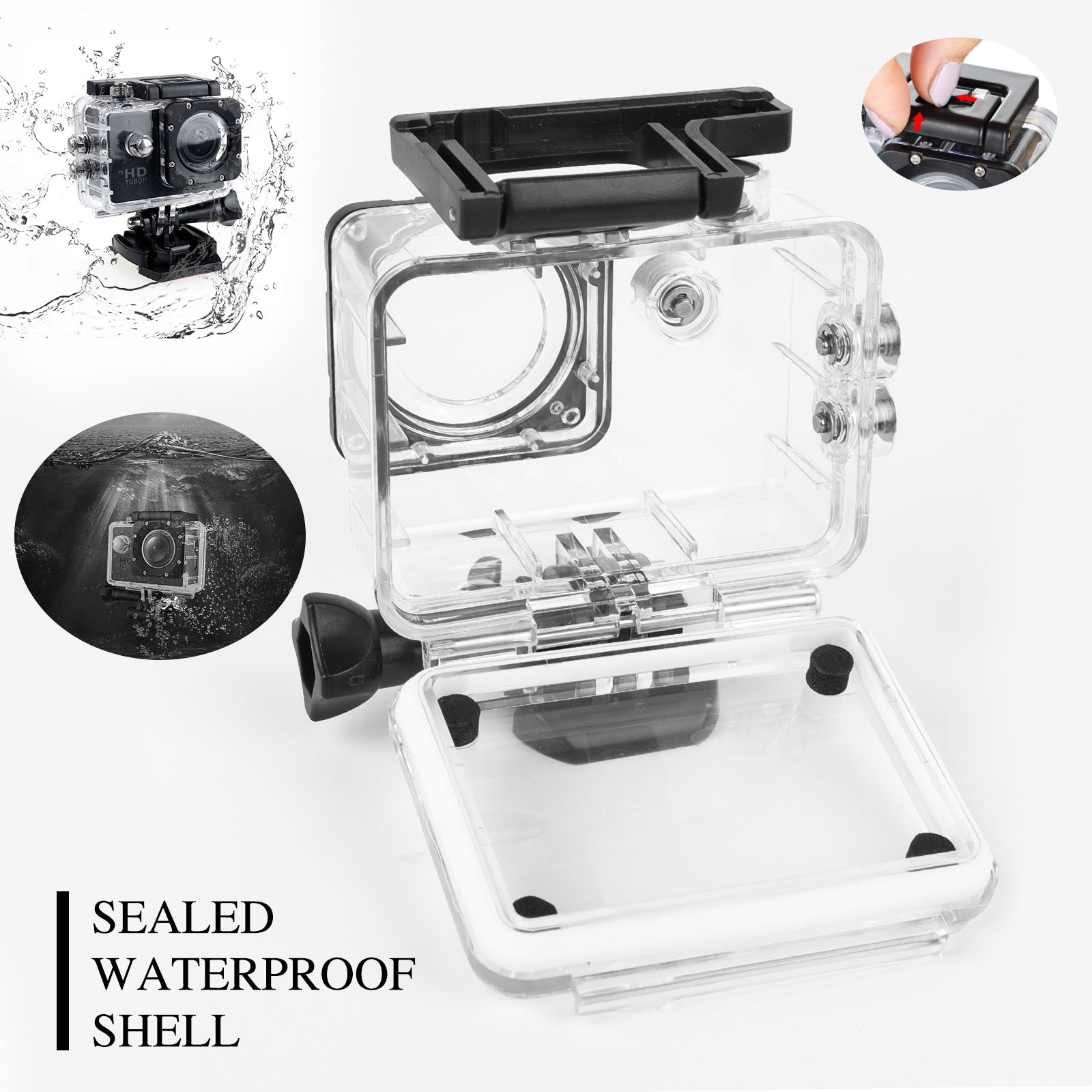 Action Camera 2X Zoom 170 Degree Wide Angle 98FT Waterproof