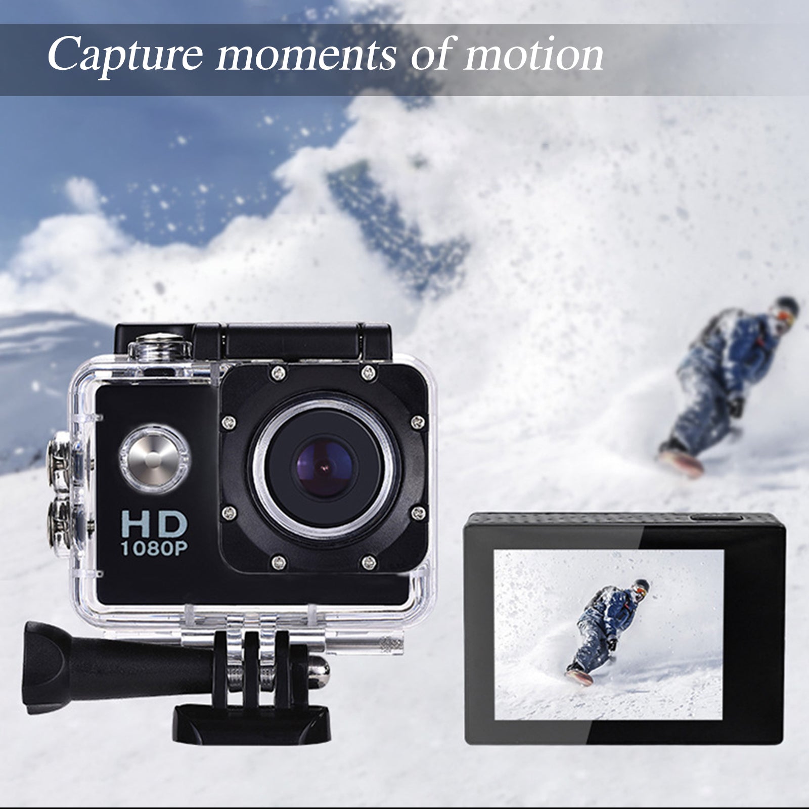 Action Camera 2X Zoom 170 Degree Wide Angle 98FT Waterproof
