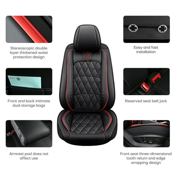 Universal Car Seat Covers 5 Seats Full Set Automotive Leather Protector