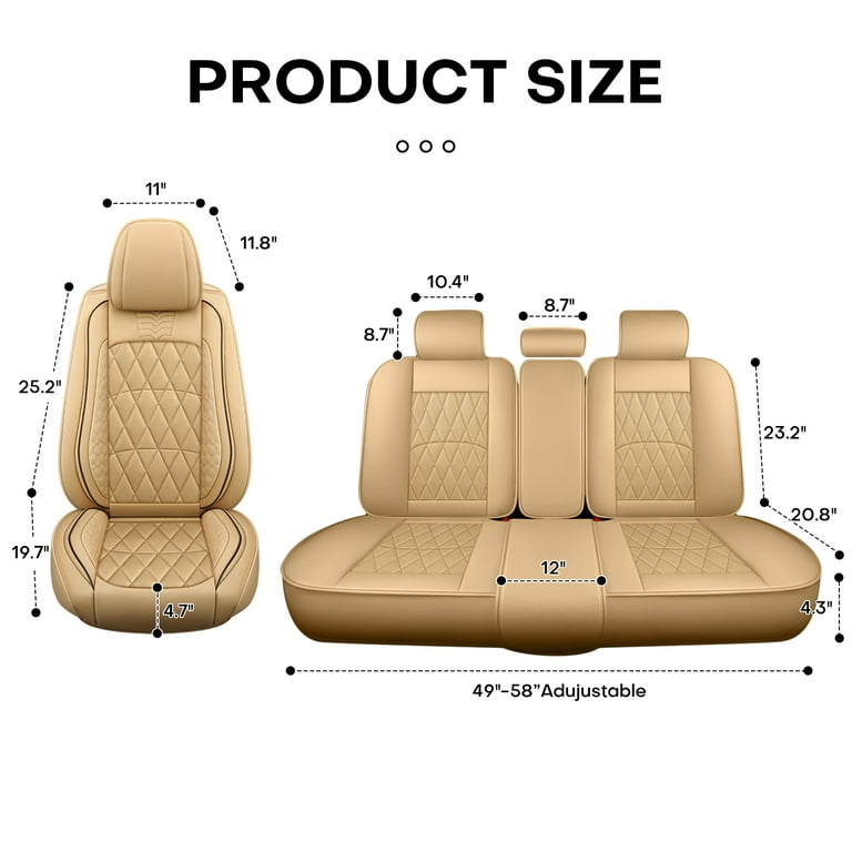 Universal Car Seat Covers 5 Seats Full Set Automotive Leather Protector