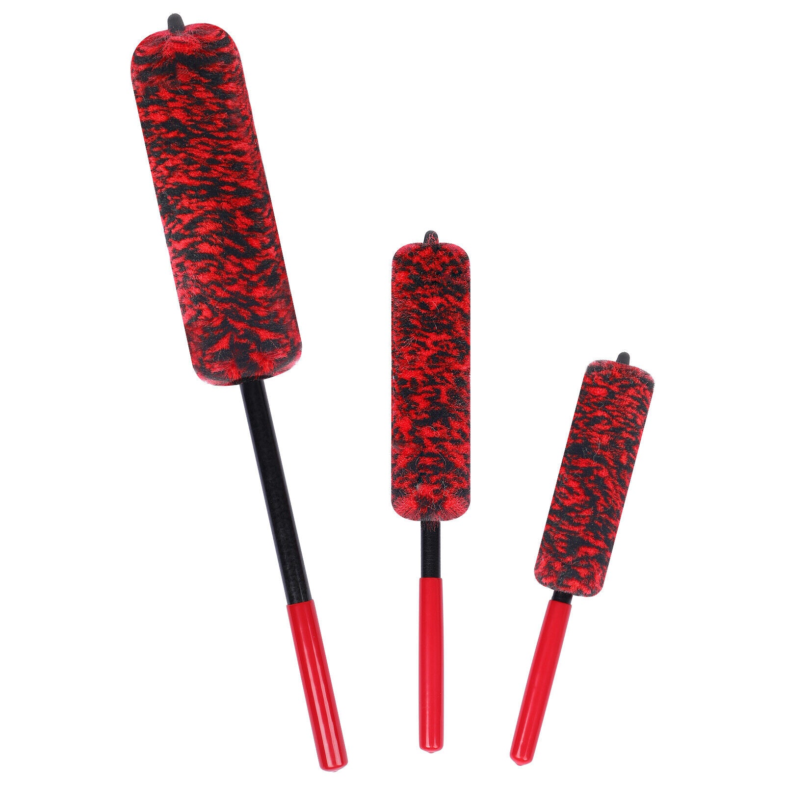 3Pcs Wheel Rim Brushes Tire Cleaning Soft Fiber 19" 13" 10"