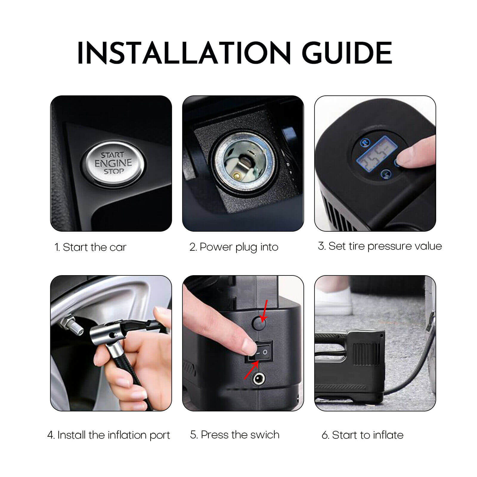 12V Car Tire Inflator installation