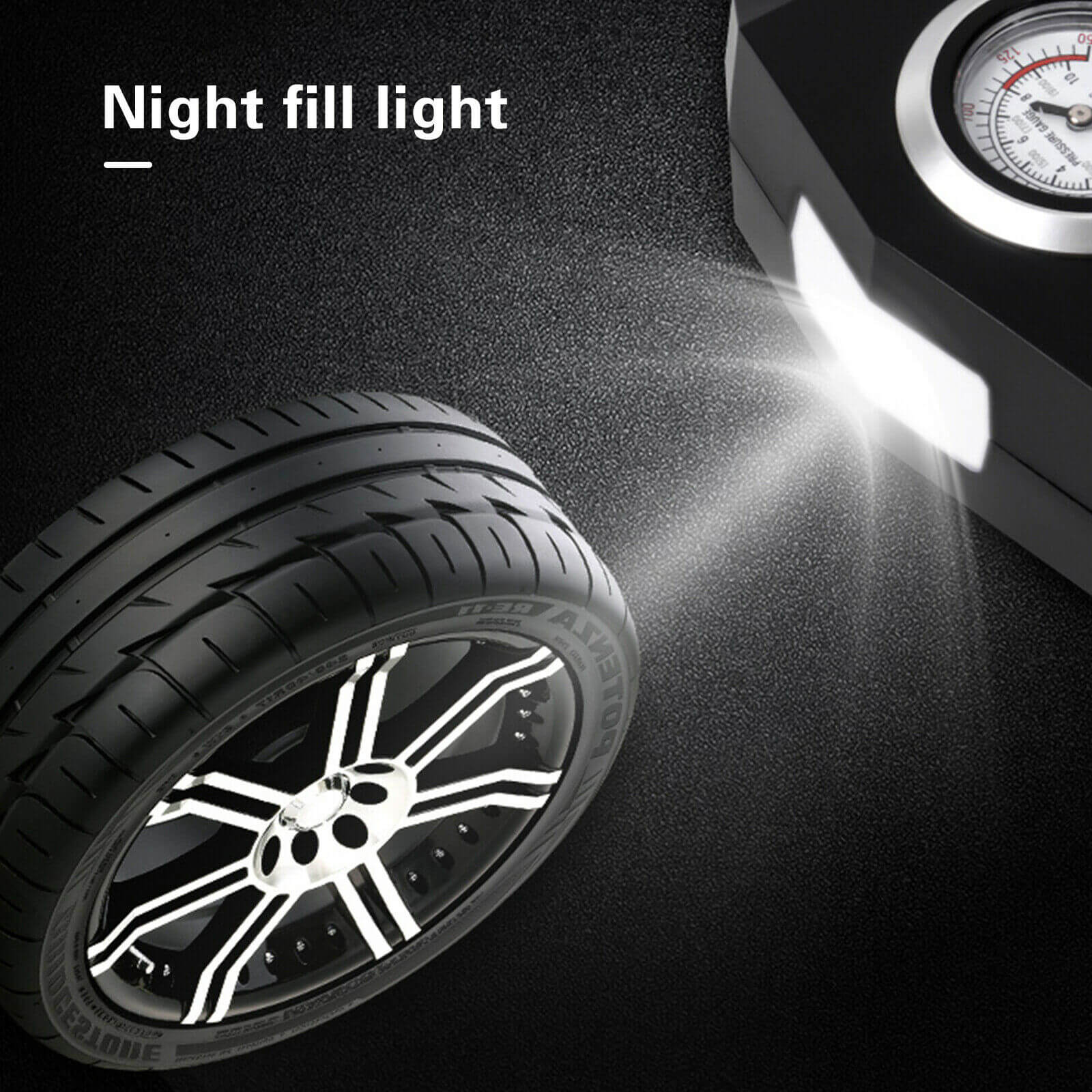 12V Portable Car Tyre Air Inflator led light