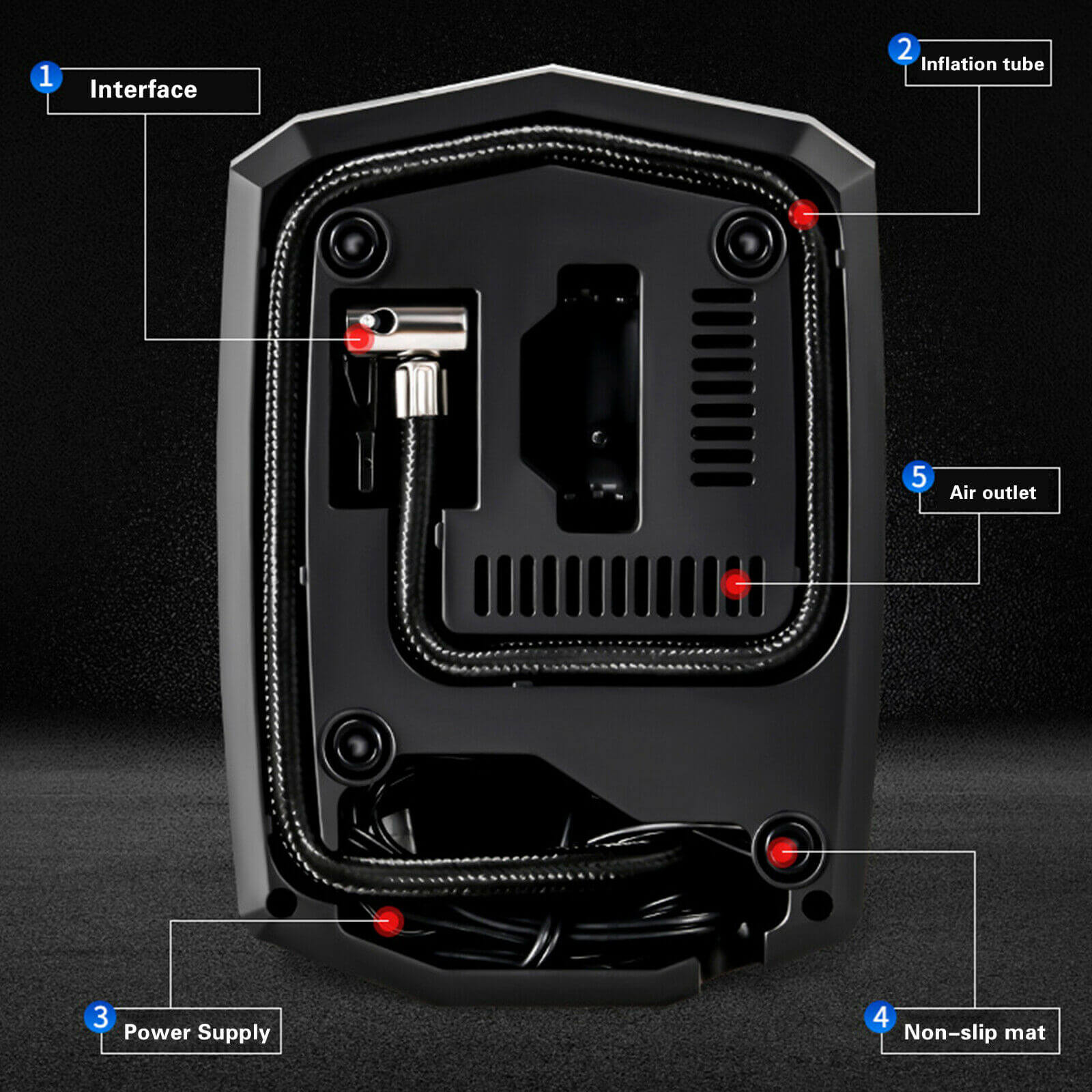 12V Portable Car Tyre Air Inflator detail