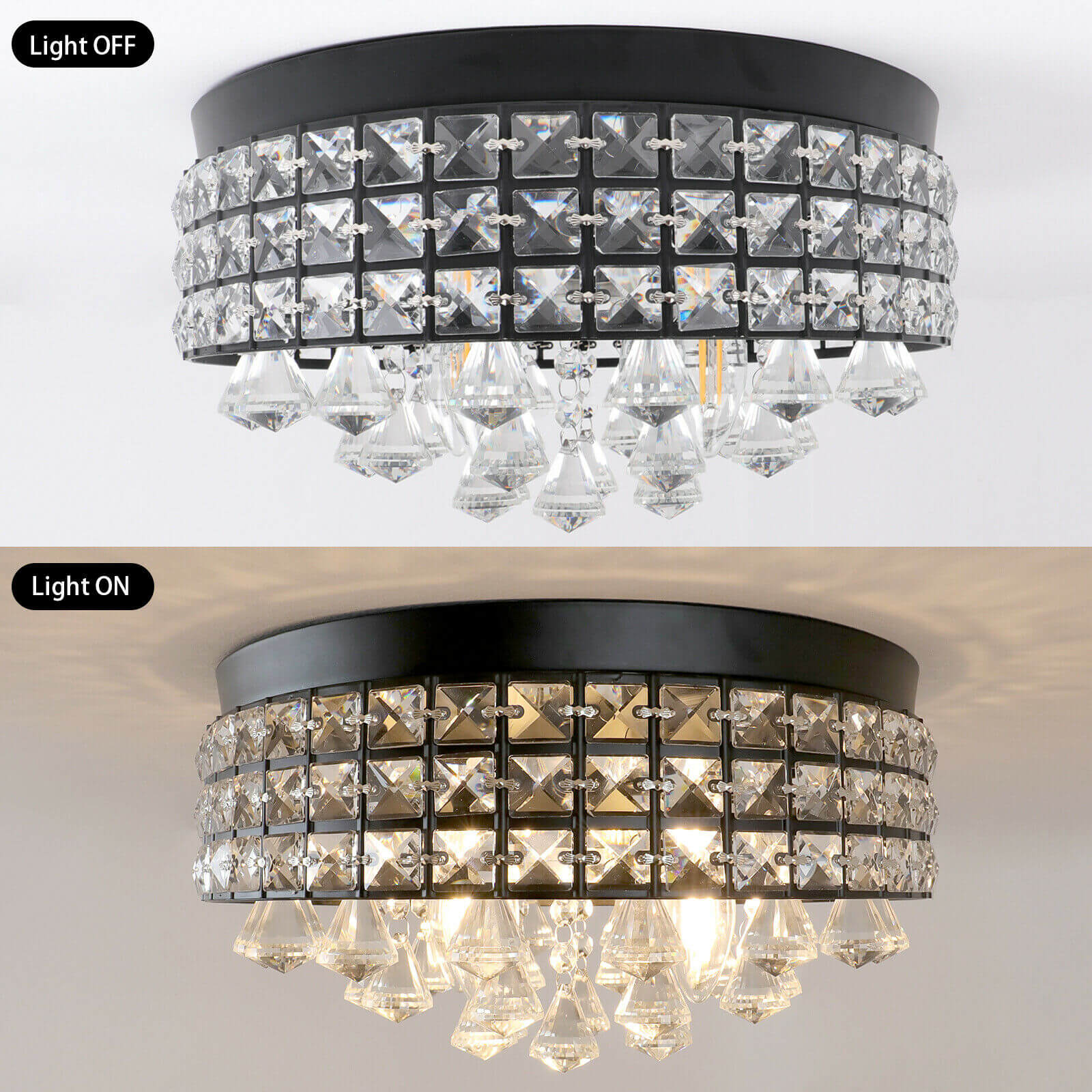 light on 15" 4-Light Modern Crystal Chandelier