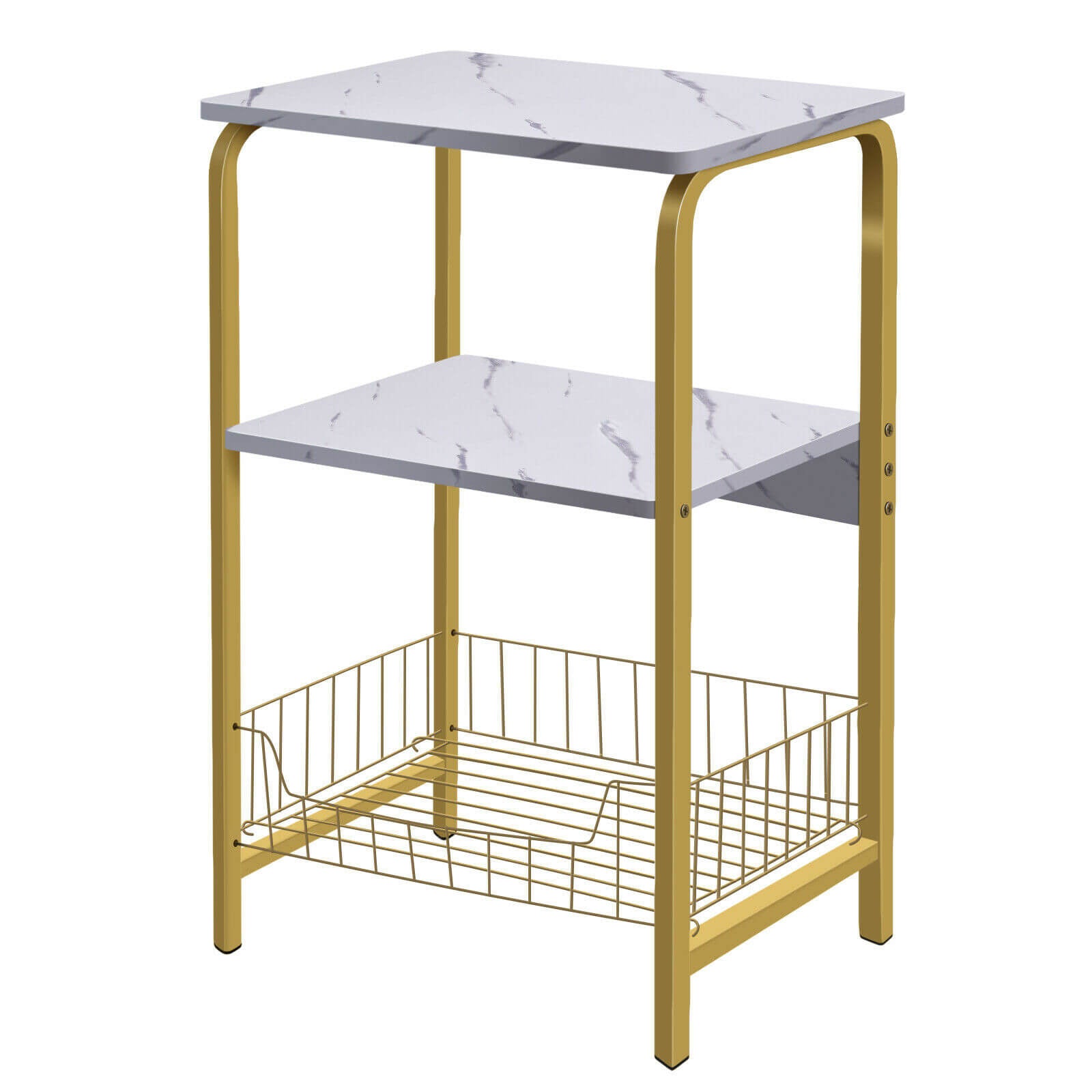 3 Tier Marble Sofa Side Table