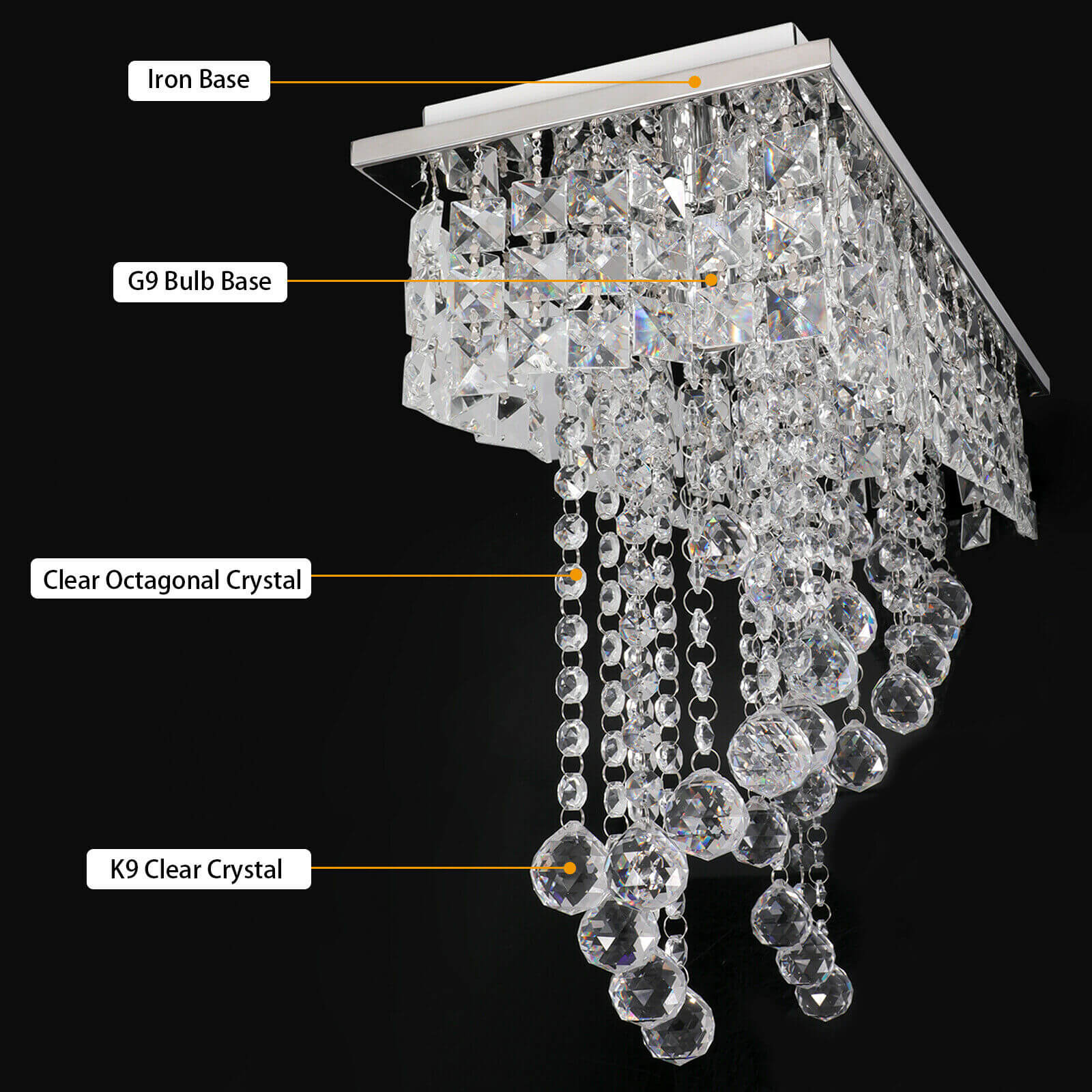 design of 2-Light Raindrop Ceiling Light