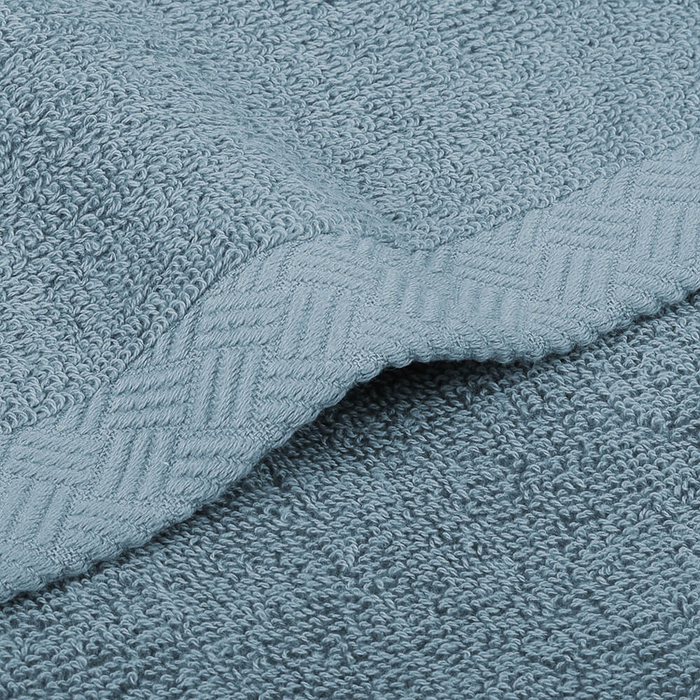 Blue Cotton Bath Towel Detail