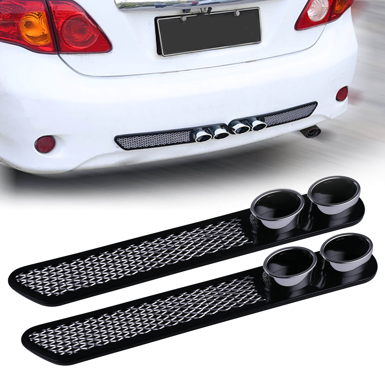 Universal Exhaust Pipe Mufflers Cover, 2 Pcs - BCBMALL