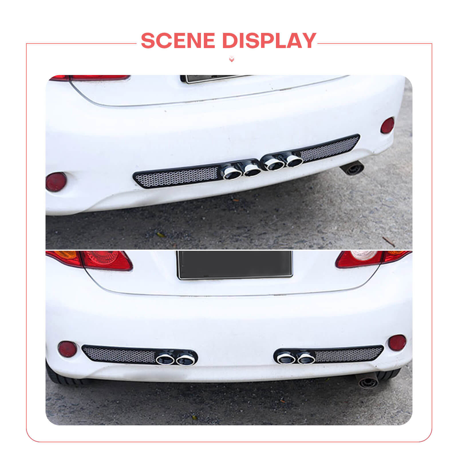 Universal Exhaust Pipe Mufflers Cover, 2 Pcs - BCBMALL