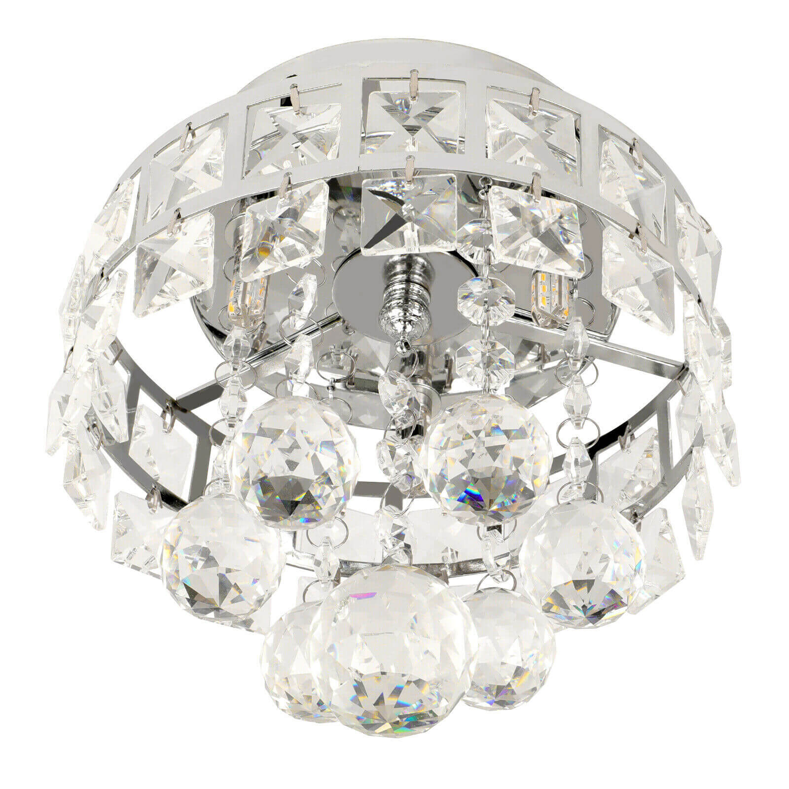 inside of 3-Light Raindrop Crystal Ceiling Light
