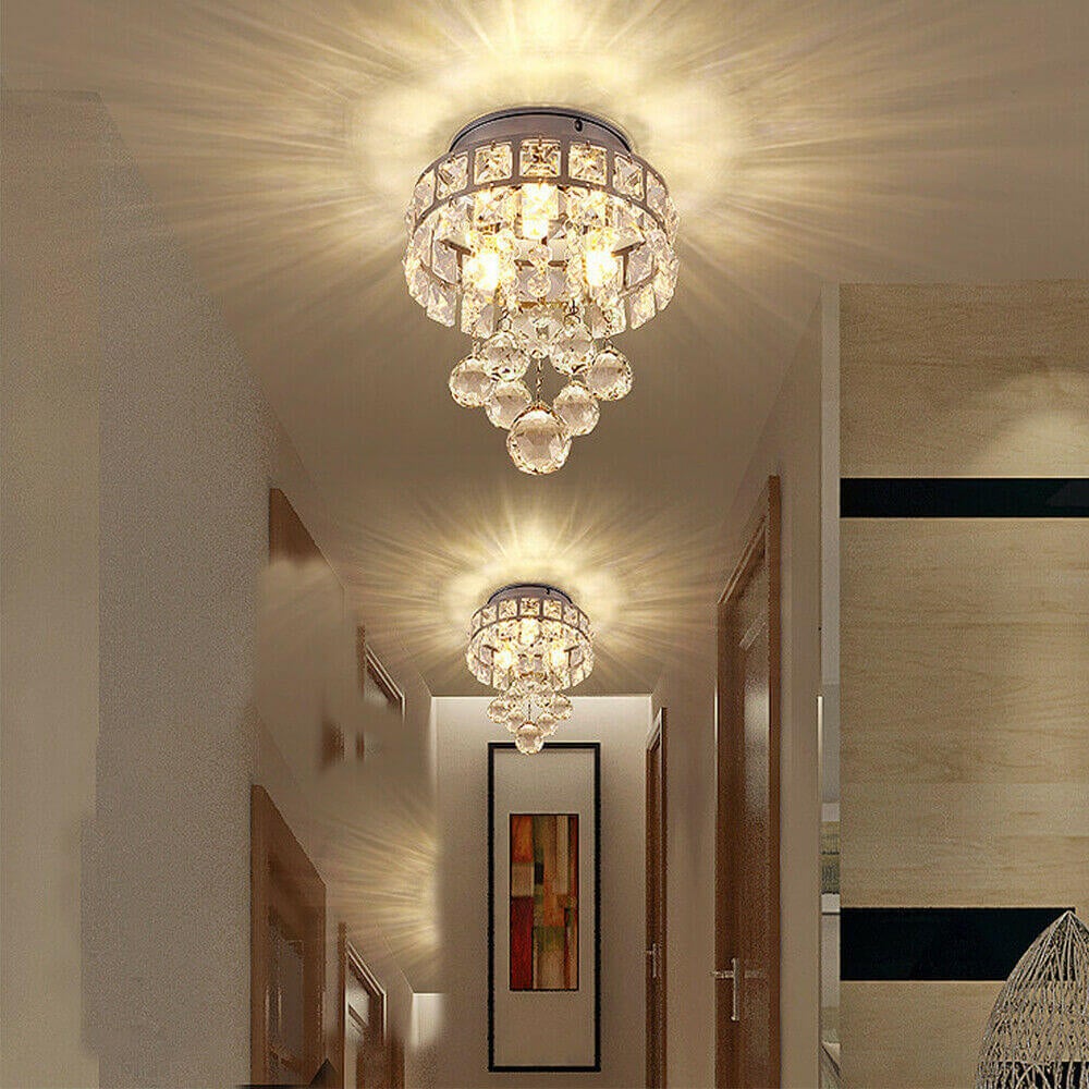 3-Light Raindrop Crystal Ceiling Light