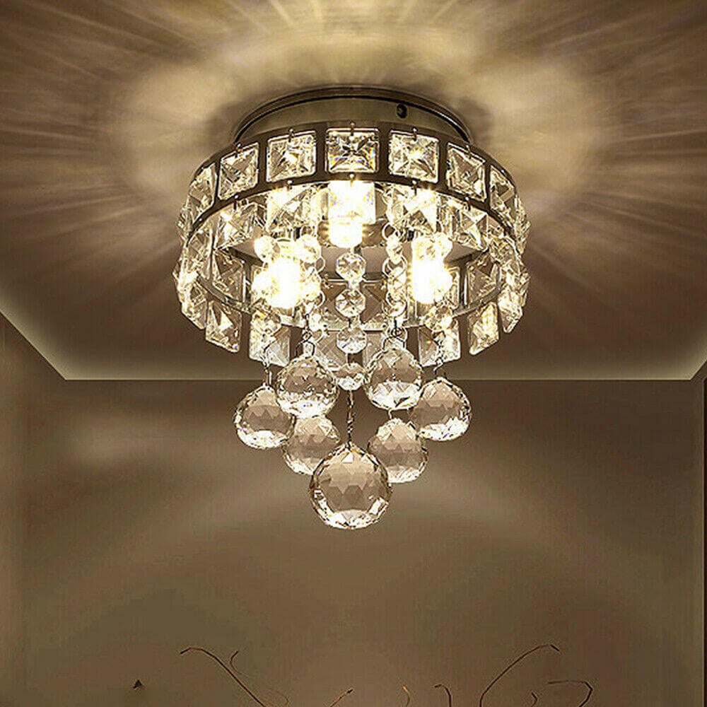 display of 3-Light Raindrop Crystal Ceiling Light