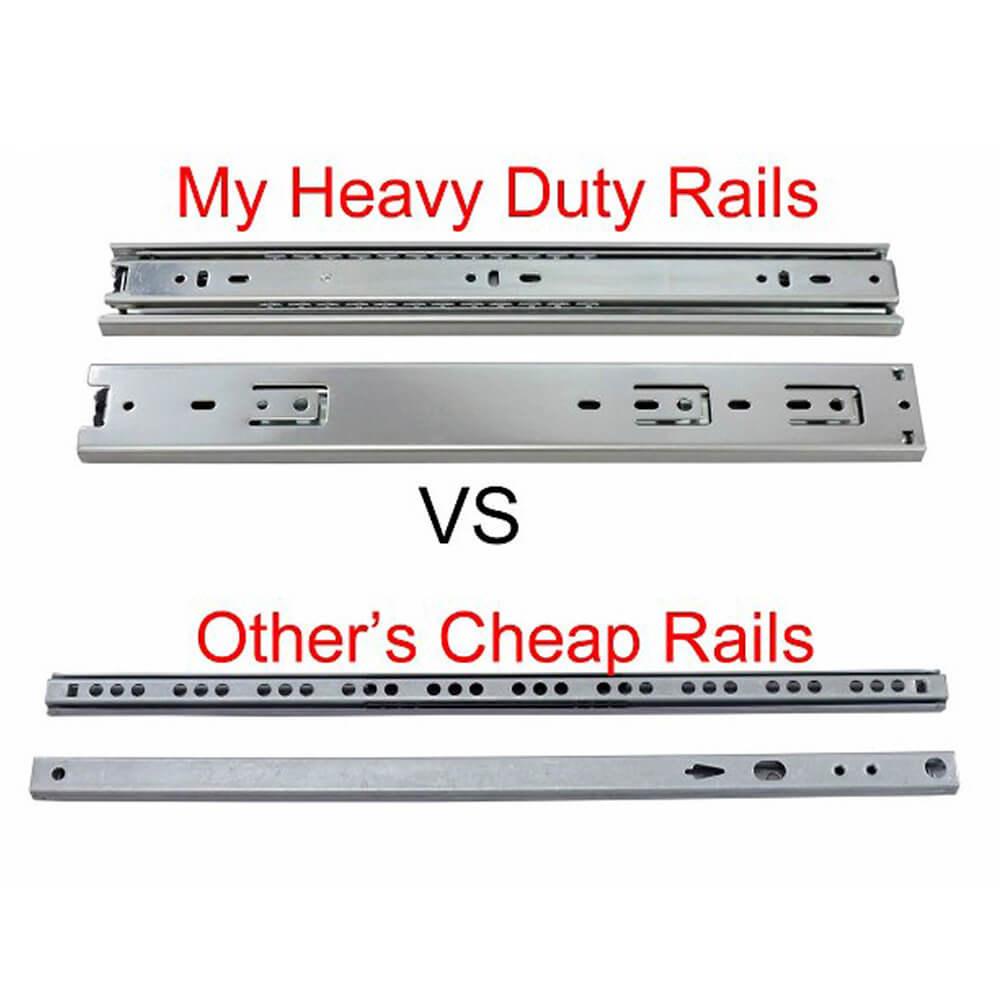 Heavy duty 3-section drawer slides