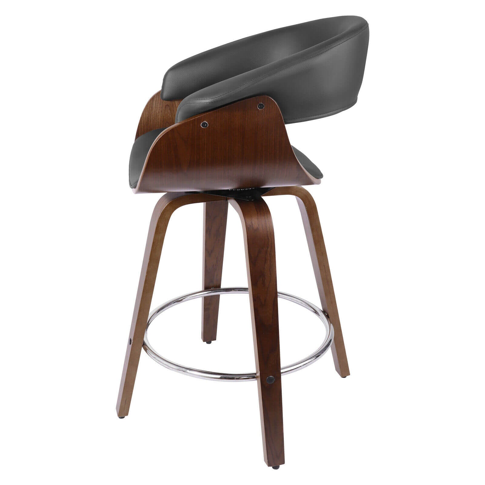 side of 360° Wood Swivel Bar Stool