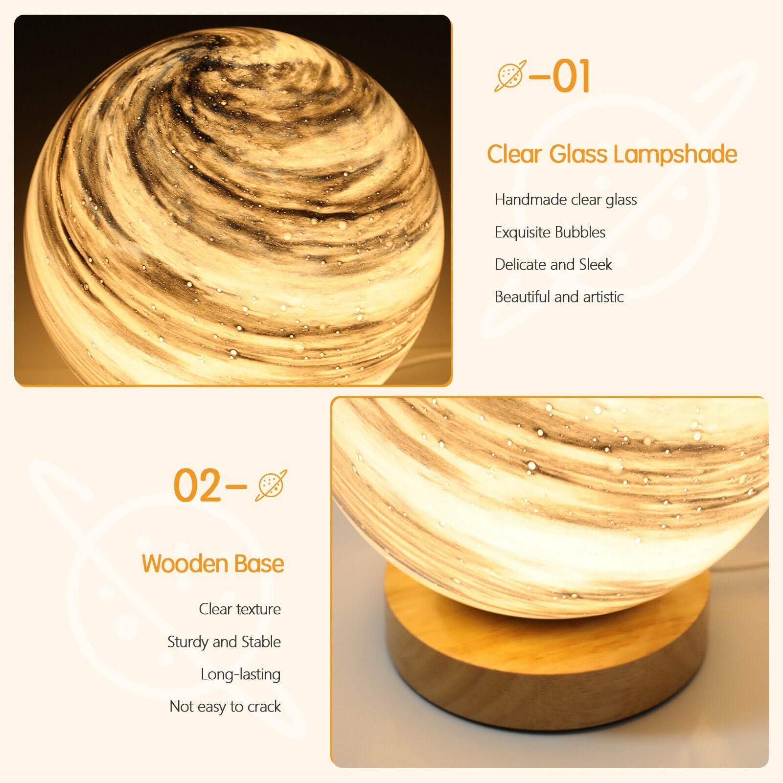 3D LED Moon Lamp feature