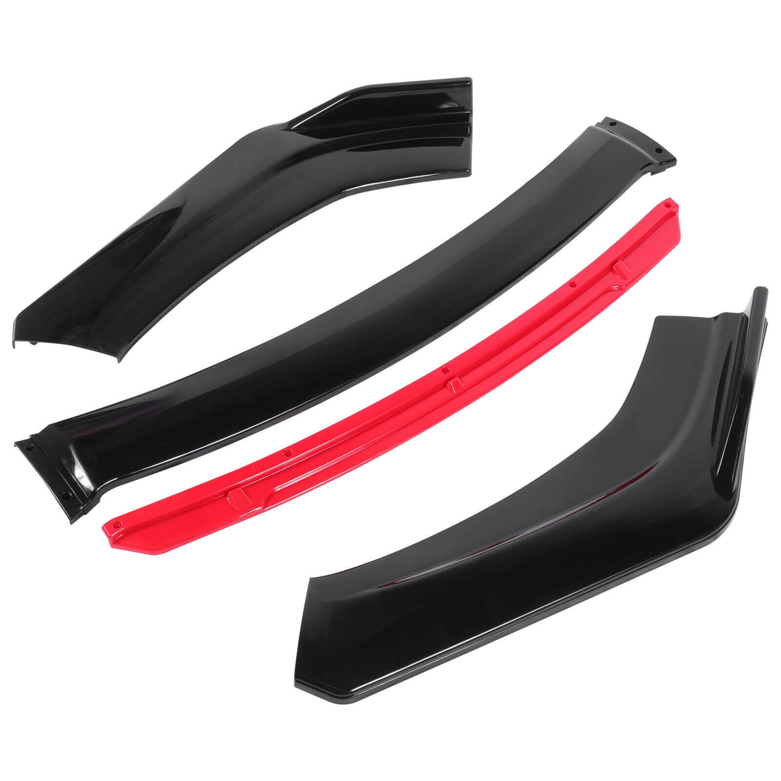 Red display of 3D Universal Car Front Bumper Lip Spoiler
