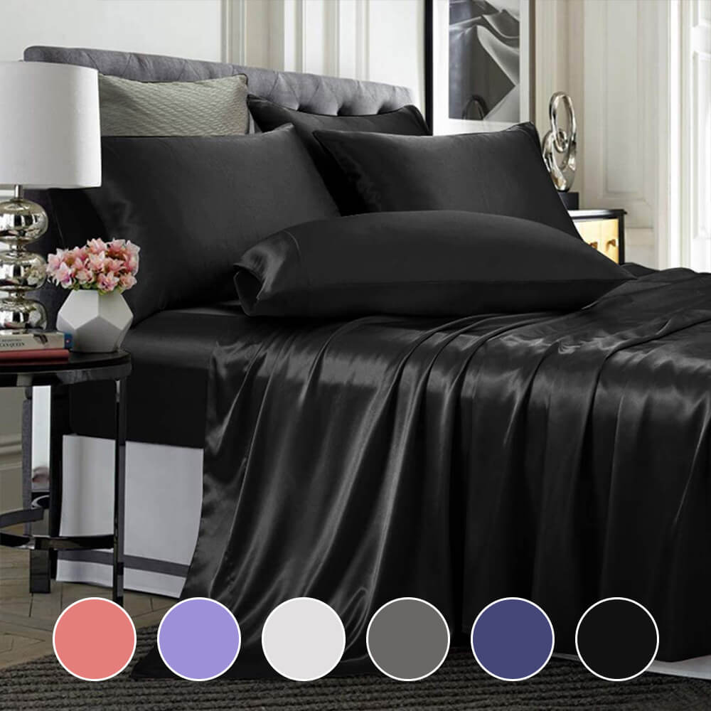 4 Piece Satin Silk Sheet Set - BCBMALL