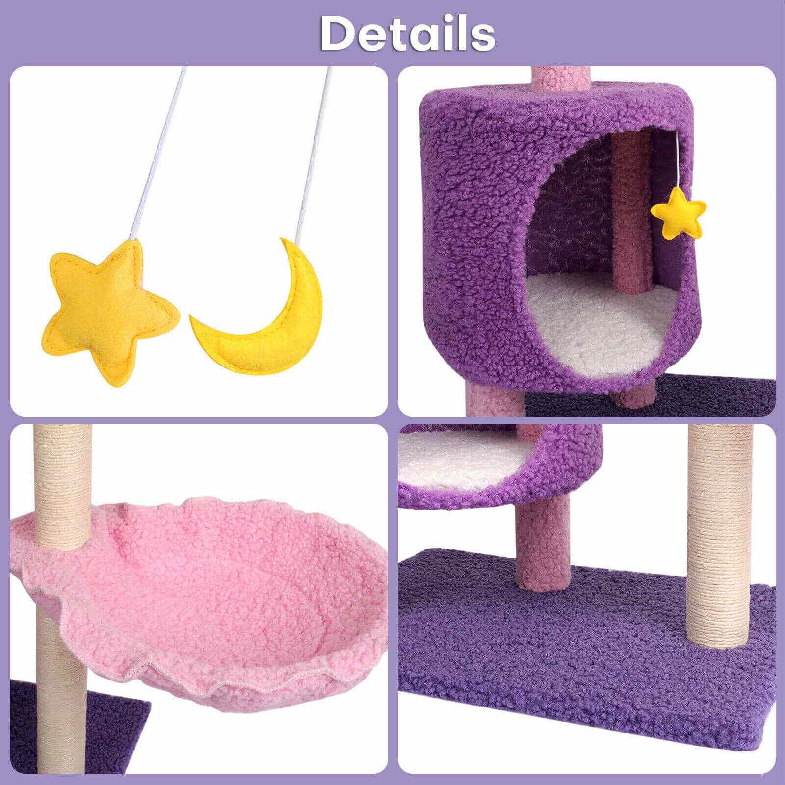 details of 41" Cat Tree Scratching Tower