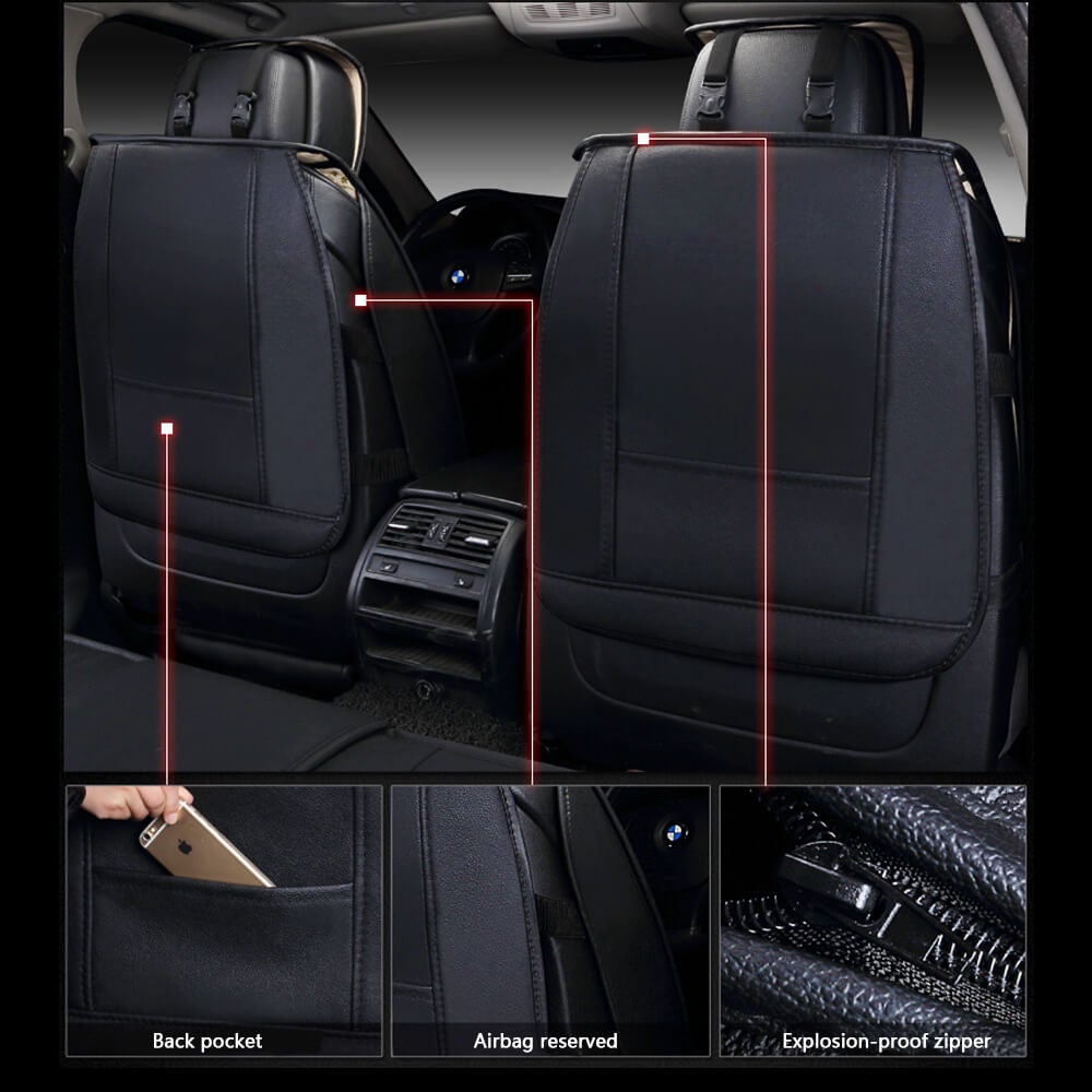 detail of 5-Seat Car Seat Cover, Luxury Leather Lattice