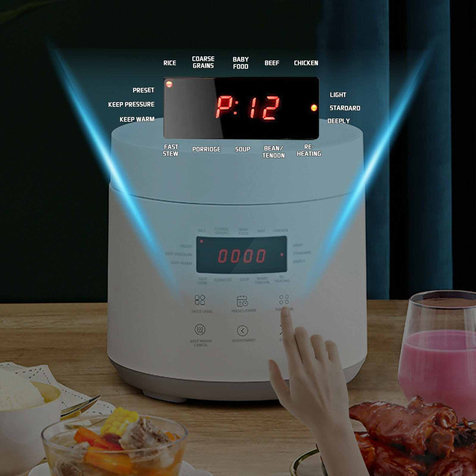 Screen of 600W Electric Non-Stick Pressure Cooker