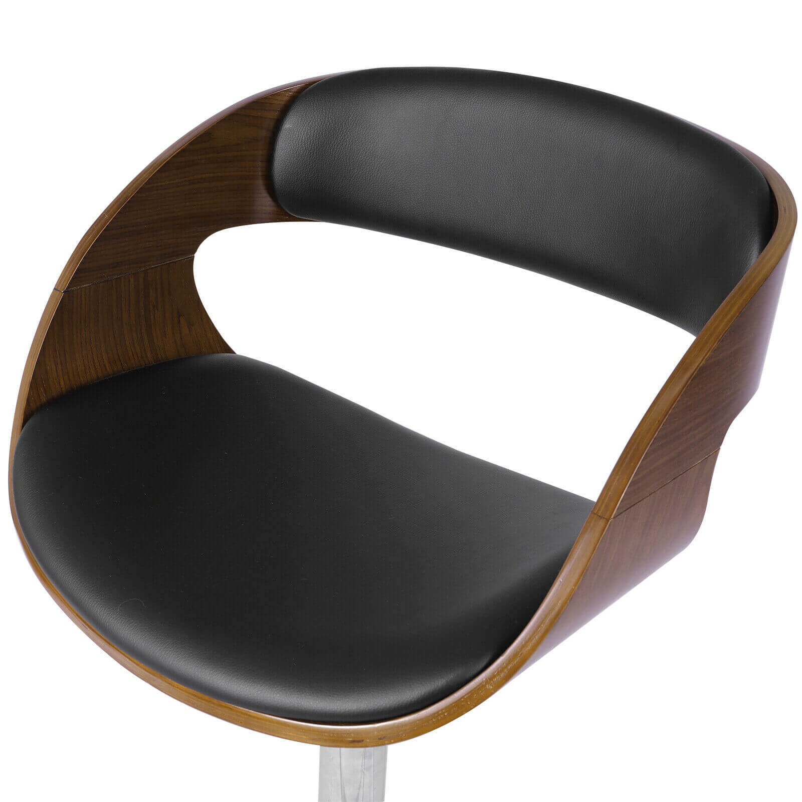 detail of Adjustable 360° Wood Swivel Bar Stool