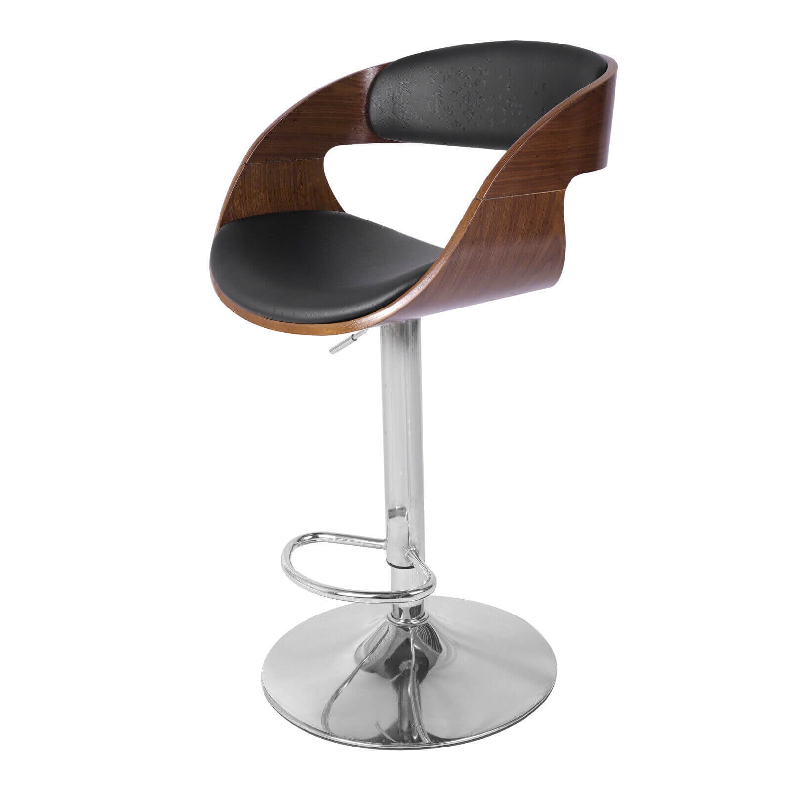 side of Adjustable 360° Wood Swivel Bar Stool