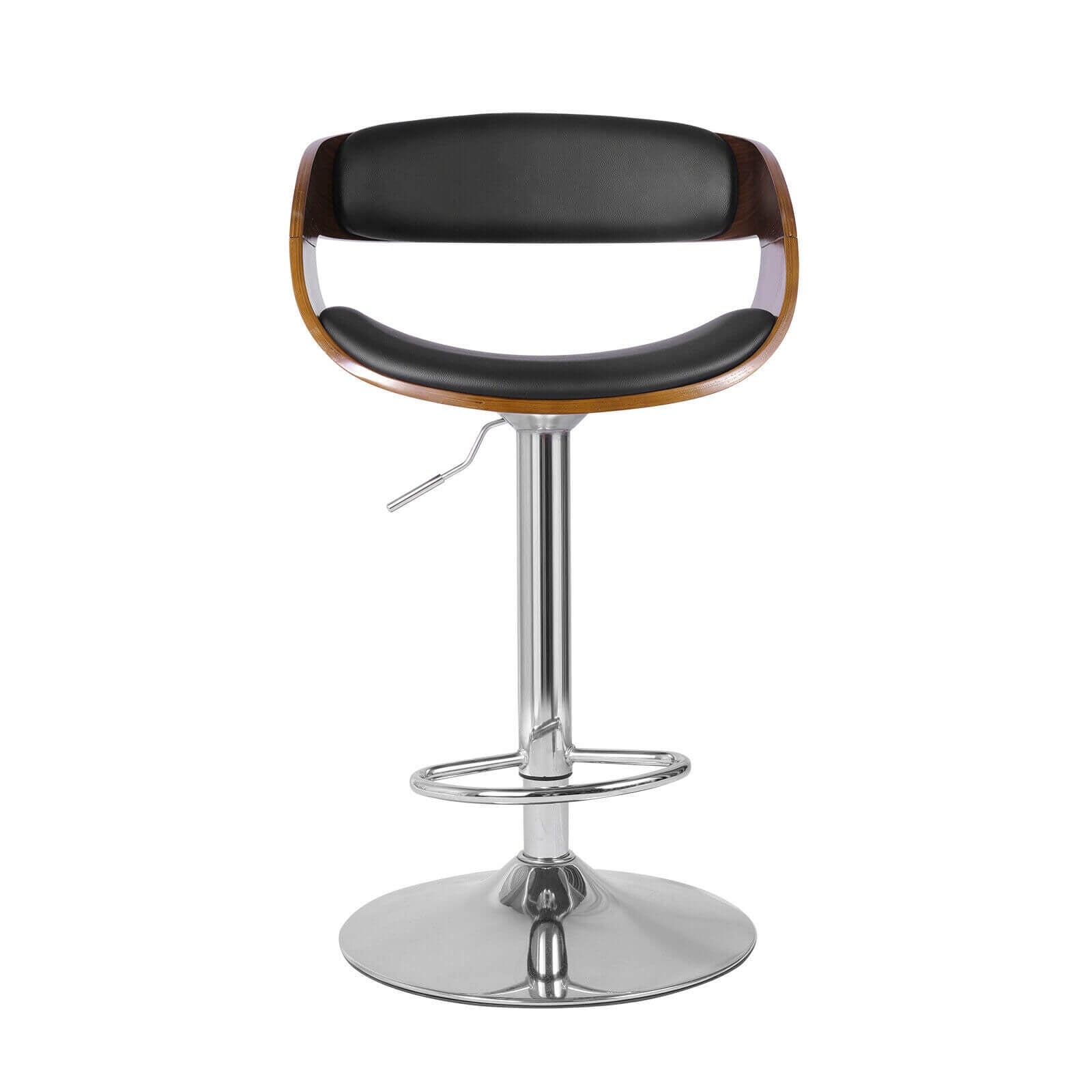 black Adjustable 360° Wood Swivel Bar Stool