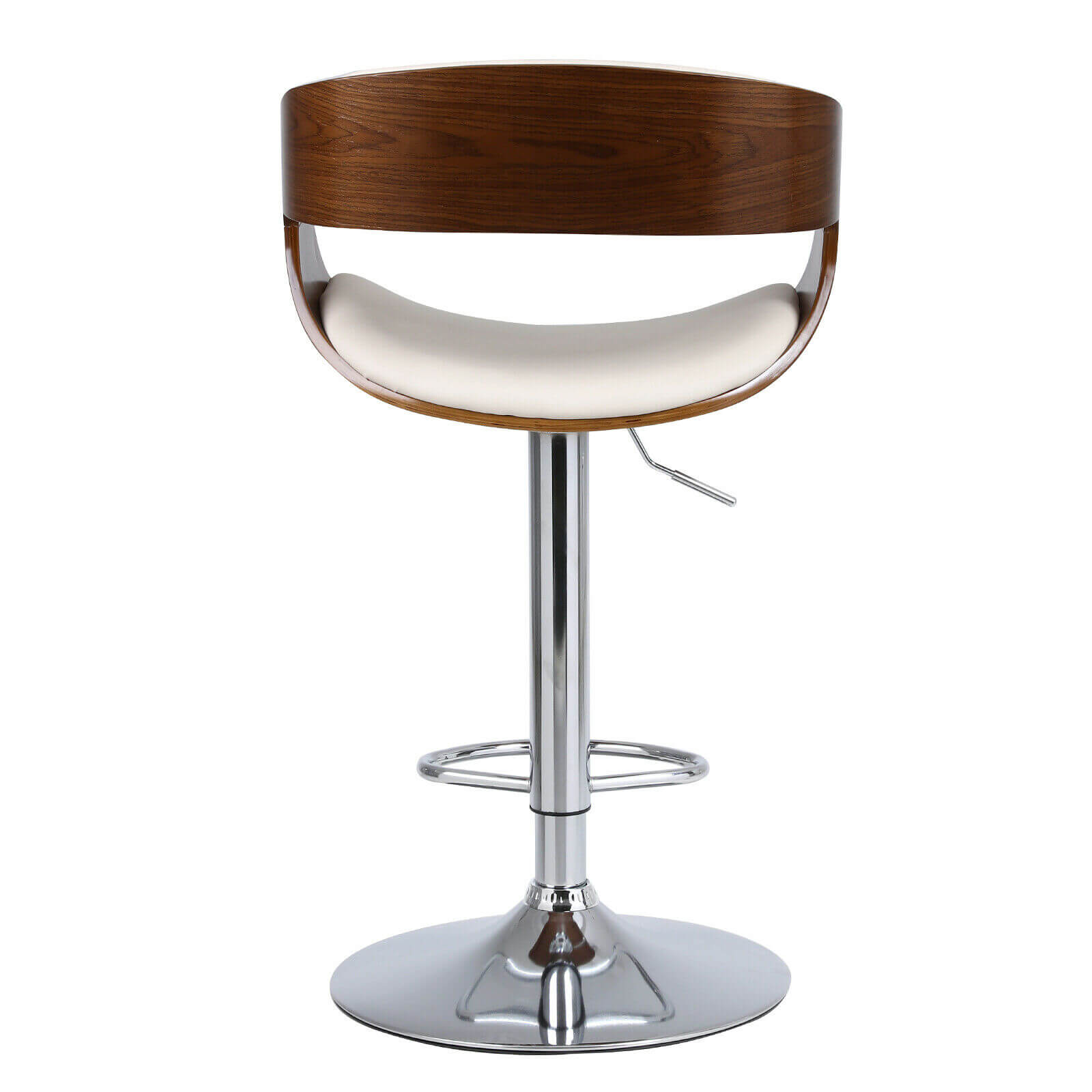 back of Adjustable 360° Wood Swivel Bar Stool