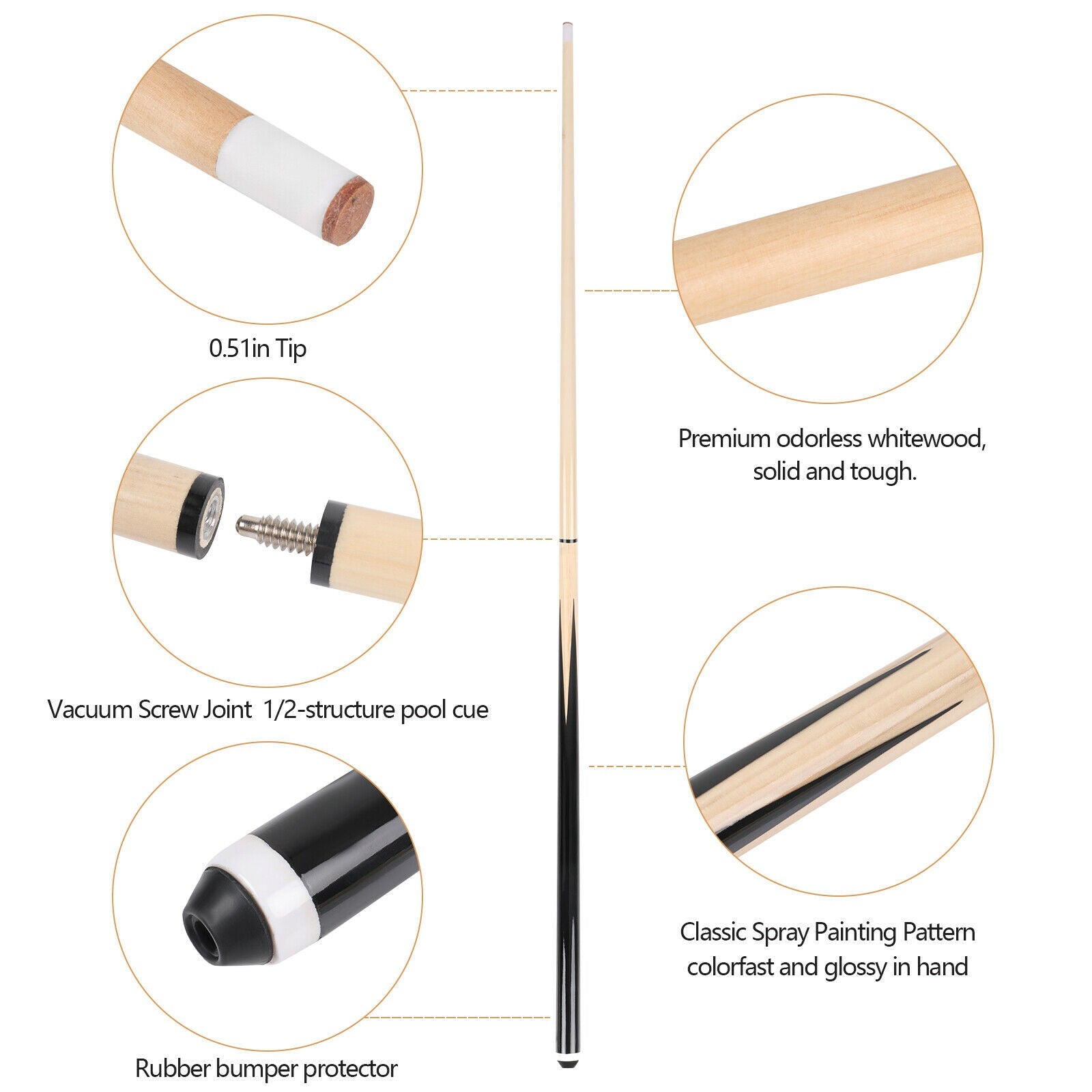 Billiard Pool Cue features