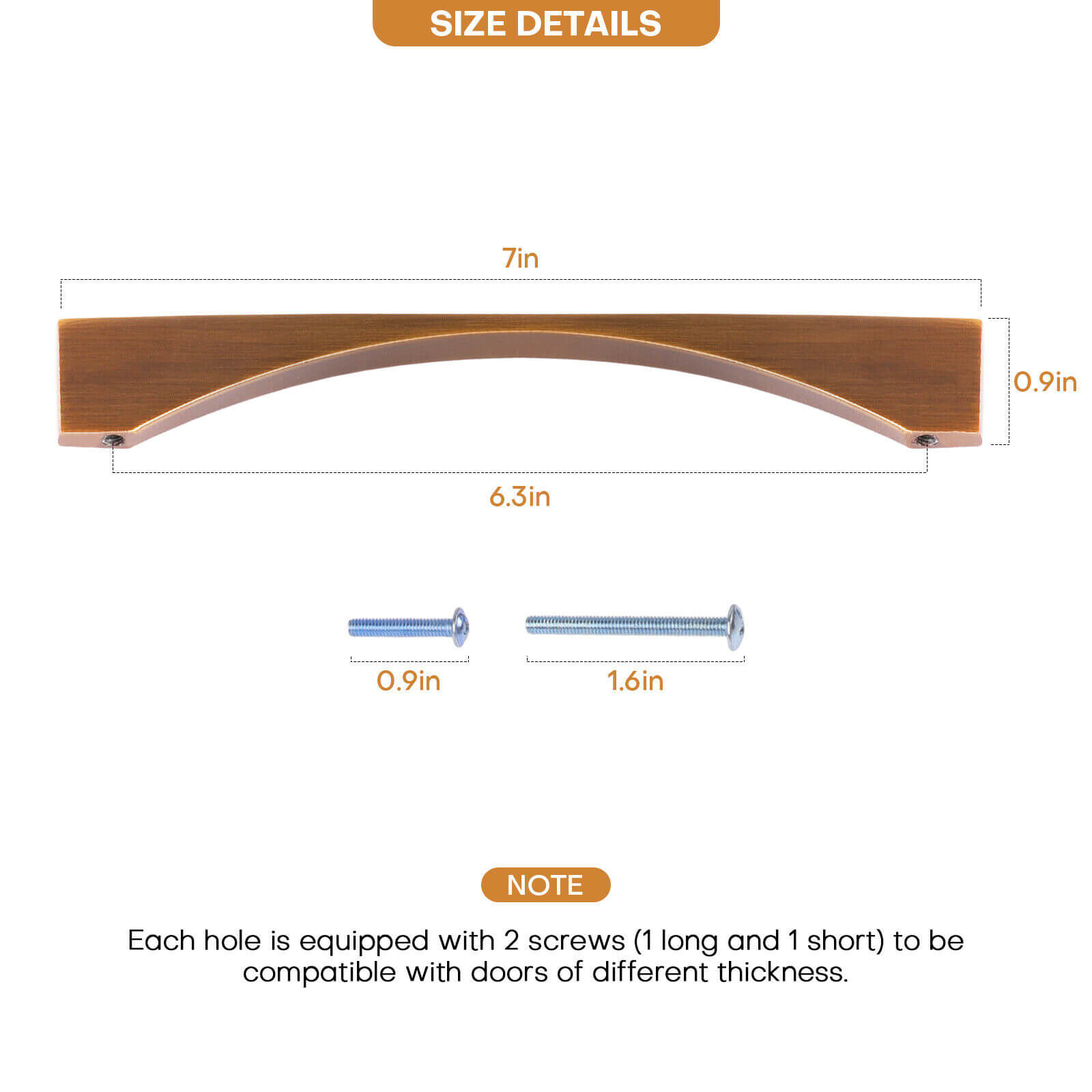 7" Brushed Brass Cabinet Handle