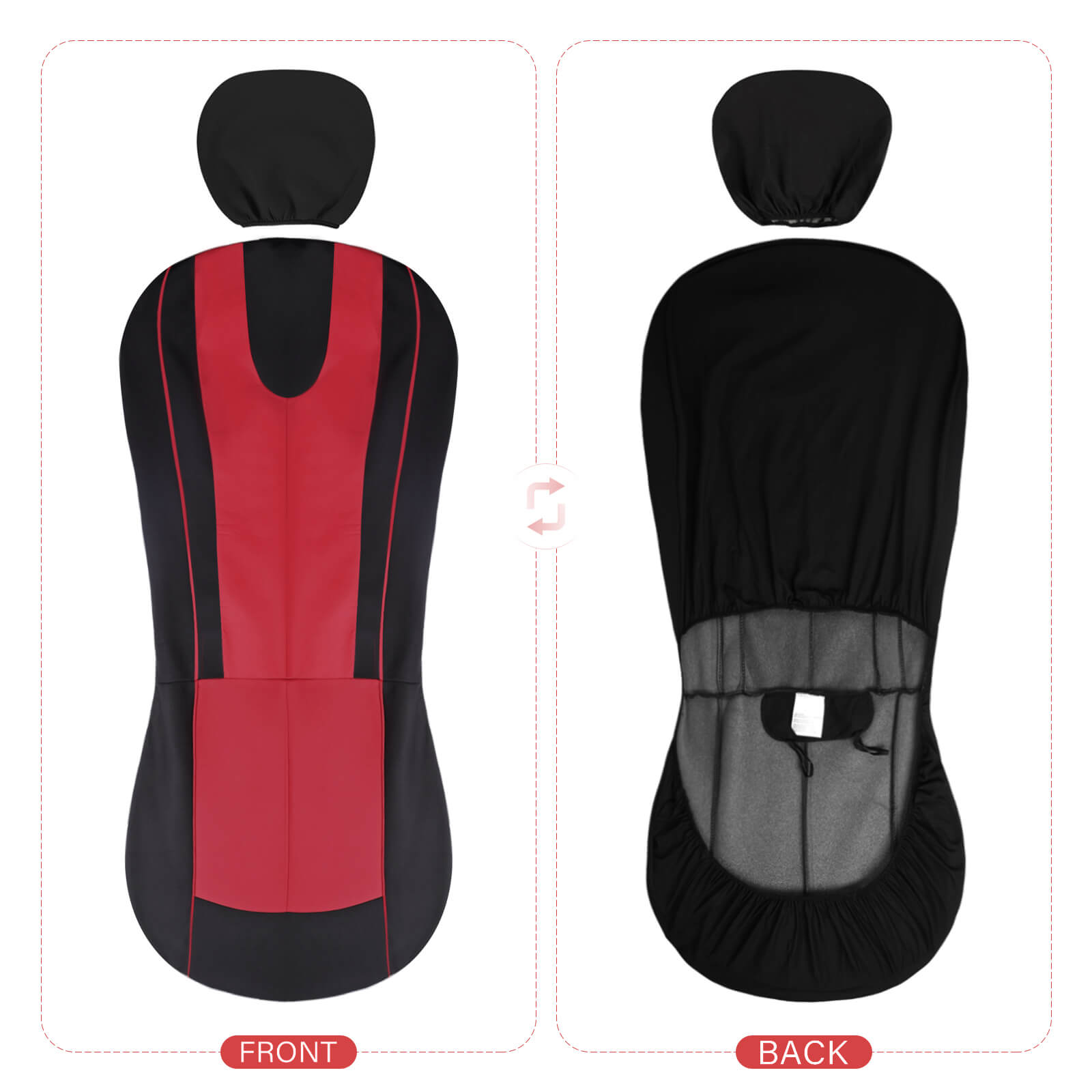 display of Cloth Seat Covers, 2 Front / 5 Seat