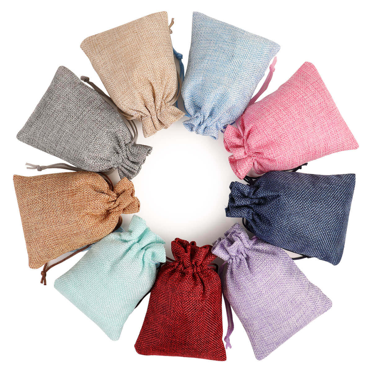 Burlap Linen Gift Bags, 25/50/100 Pcs - BCBMALL