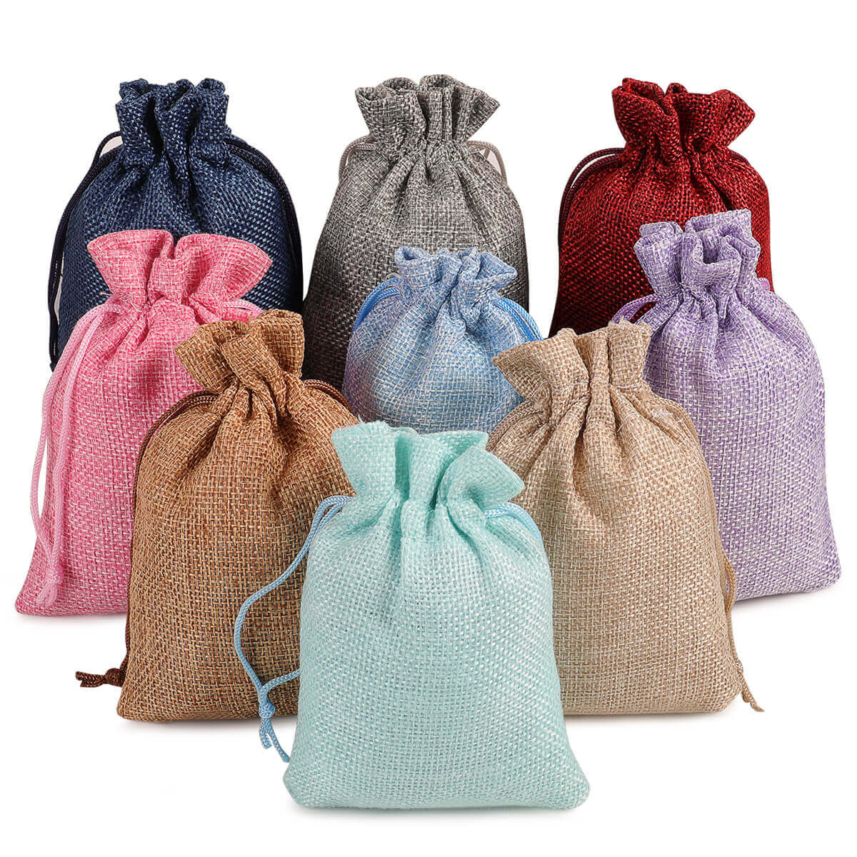 Burlap Linen Gift Bags, 25/50/100 Pcs - BCBMALL