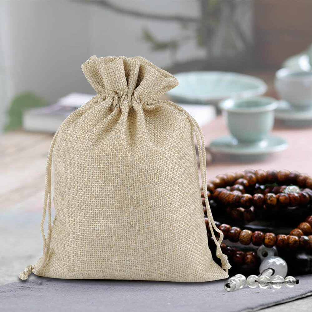 Burlap Linen Gift Bags, 25/50/100 Pcs - BCBMALL