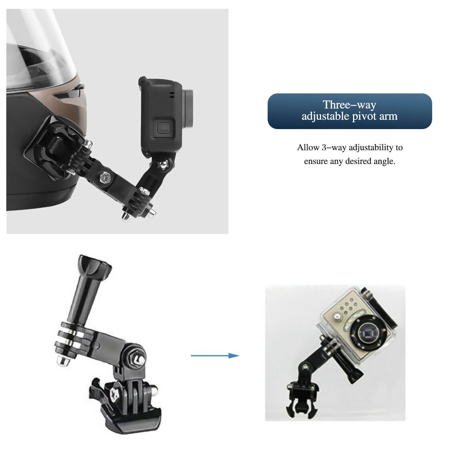 adjustable pivot arm of Camera Accessories Set for GoPro Max, 23pcs