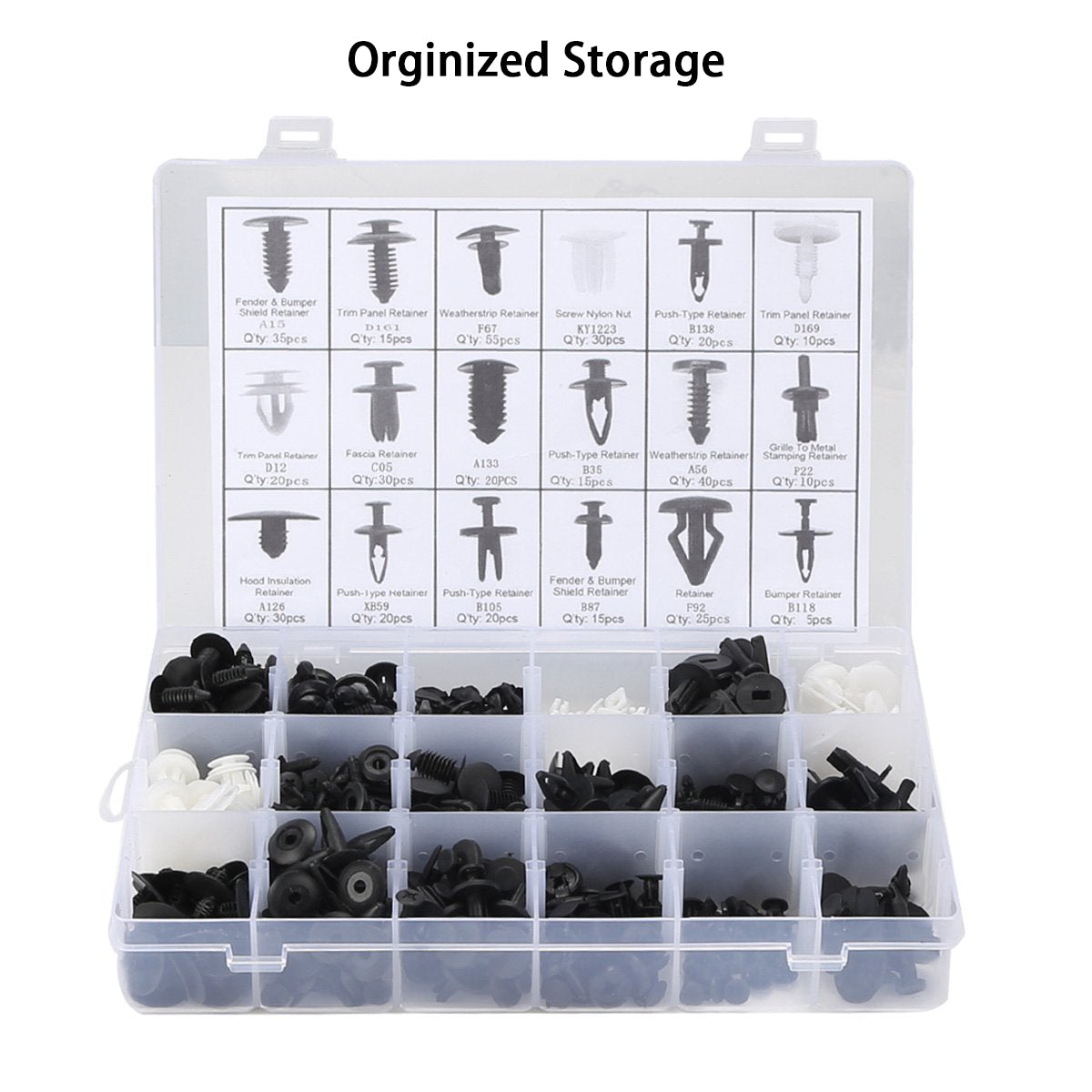 Car Body Plastic Rivets & Fastener Removal Tool, 465 Pcs/Set - BCBMALL