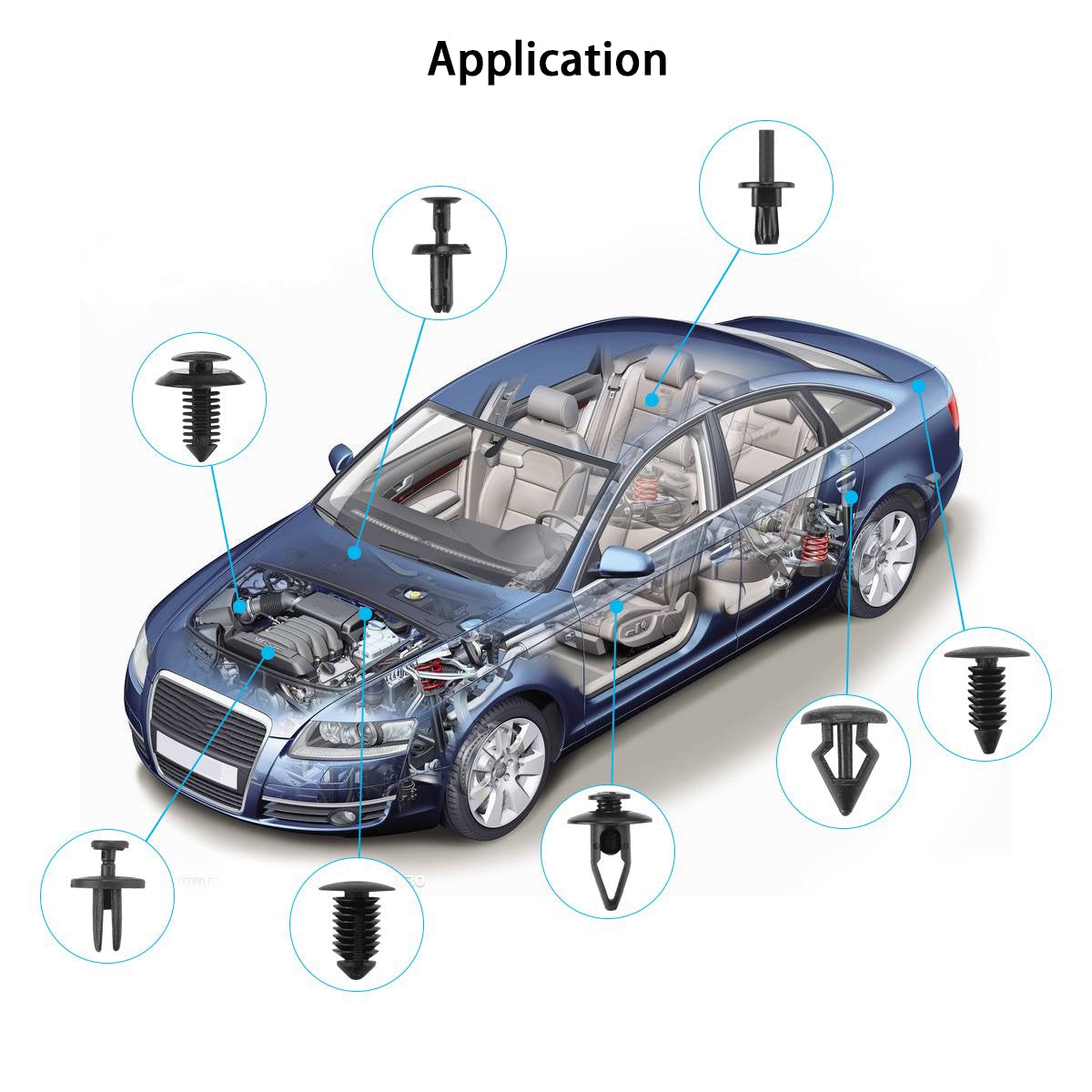 Car Body Plastic Rivets & Fastener Removal Tool, 465 Pcs/Set - BCBMALL