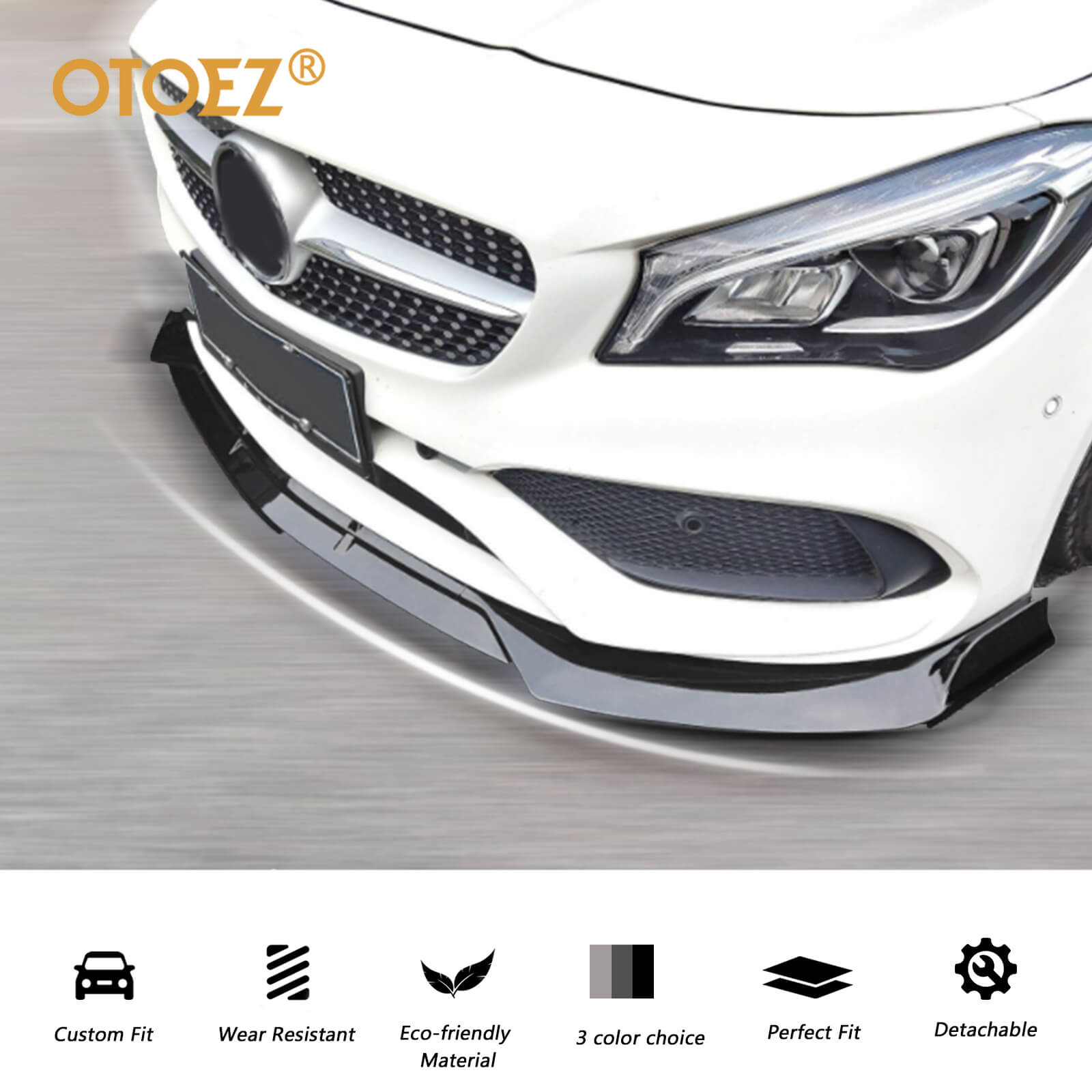 Car Front Bumper Lip Splitter For Mercedes Class 2016-2019 - BCBMALL