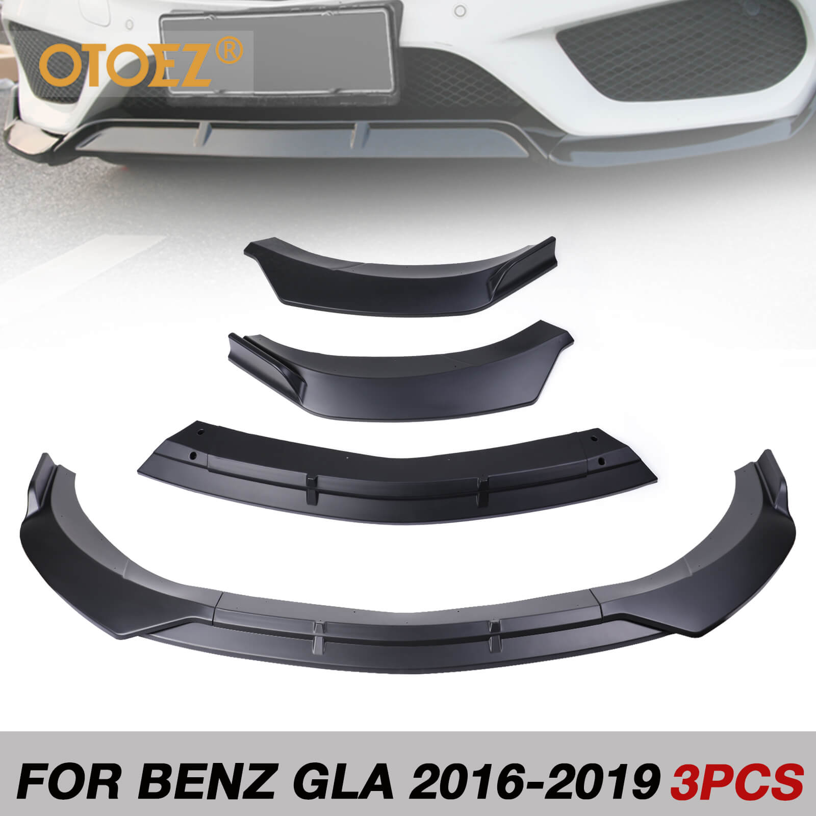 Car Front Bumper Lip Splitter For Mercedes Class 2016-2019 - BCBMALL