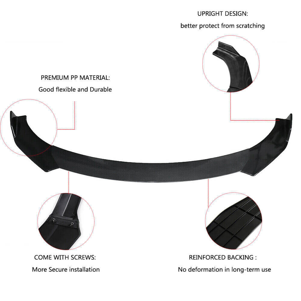 Details of front bumper splitter spoiler