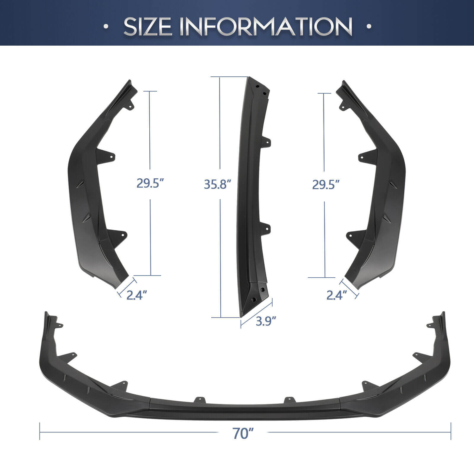 size of Car Front Bumper for Toyota Corolla 2020+